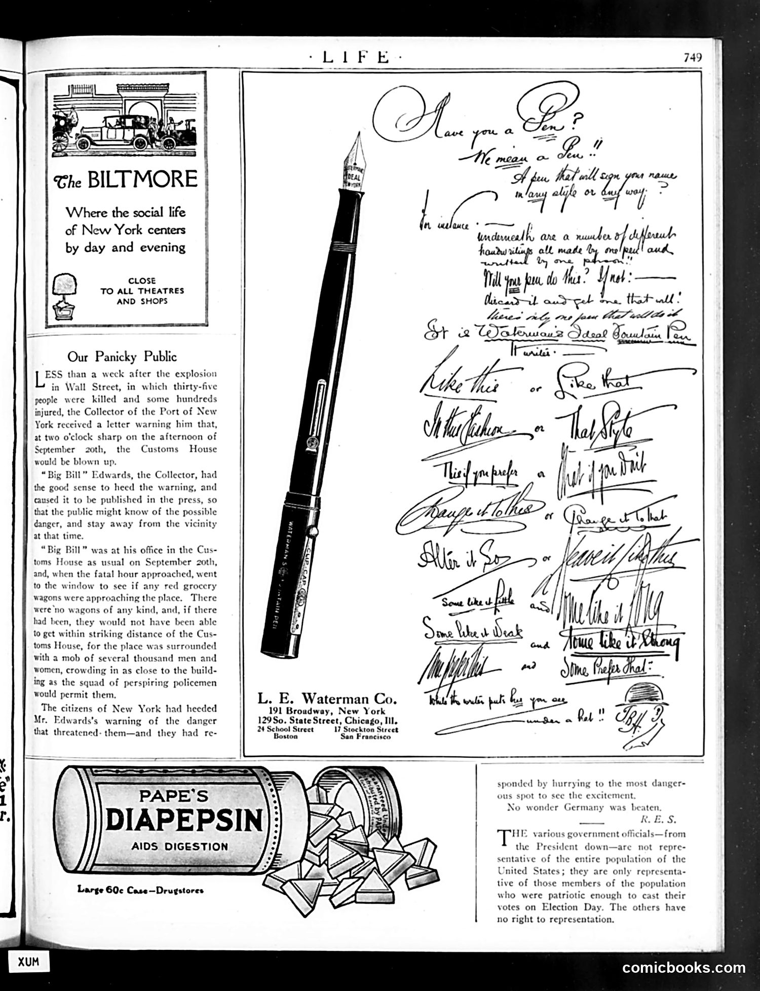 Life — October 28, 1920 — page 5: Life, 1920-10-28