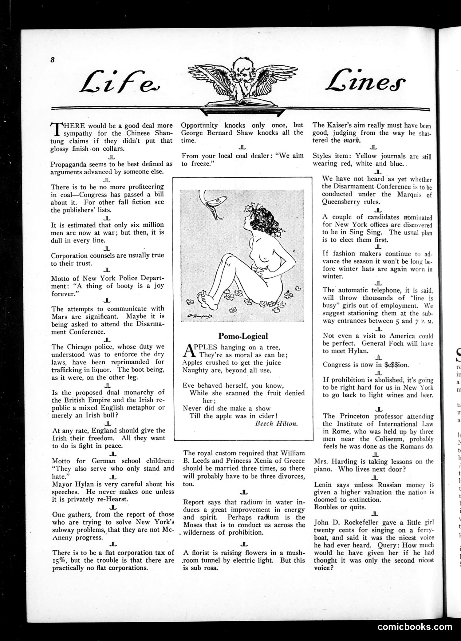 Life — November 3, 1921 — page 10: Life, 1921-11-03