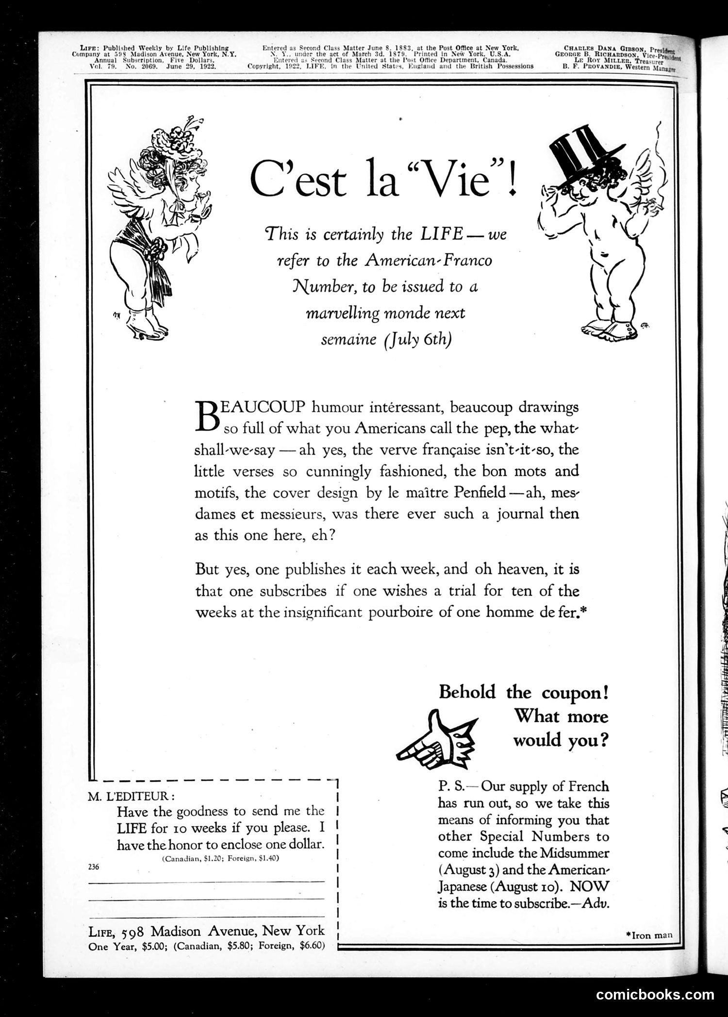 Life — June 29, 1922 — page 2: Life, 1922-06-29
