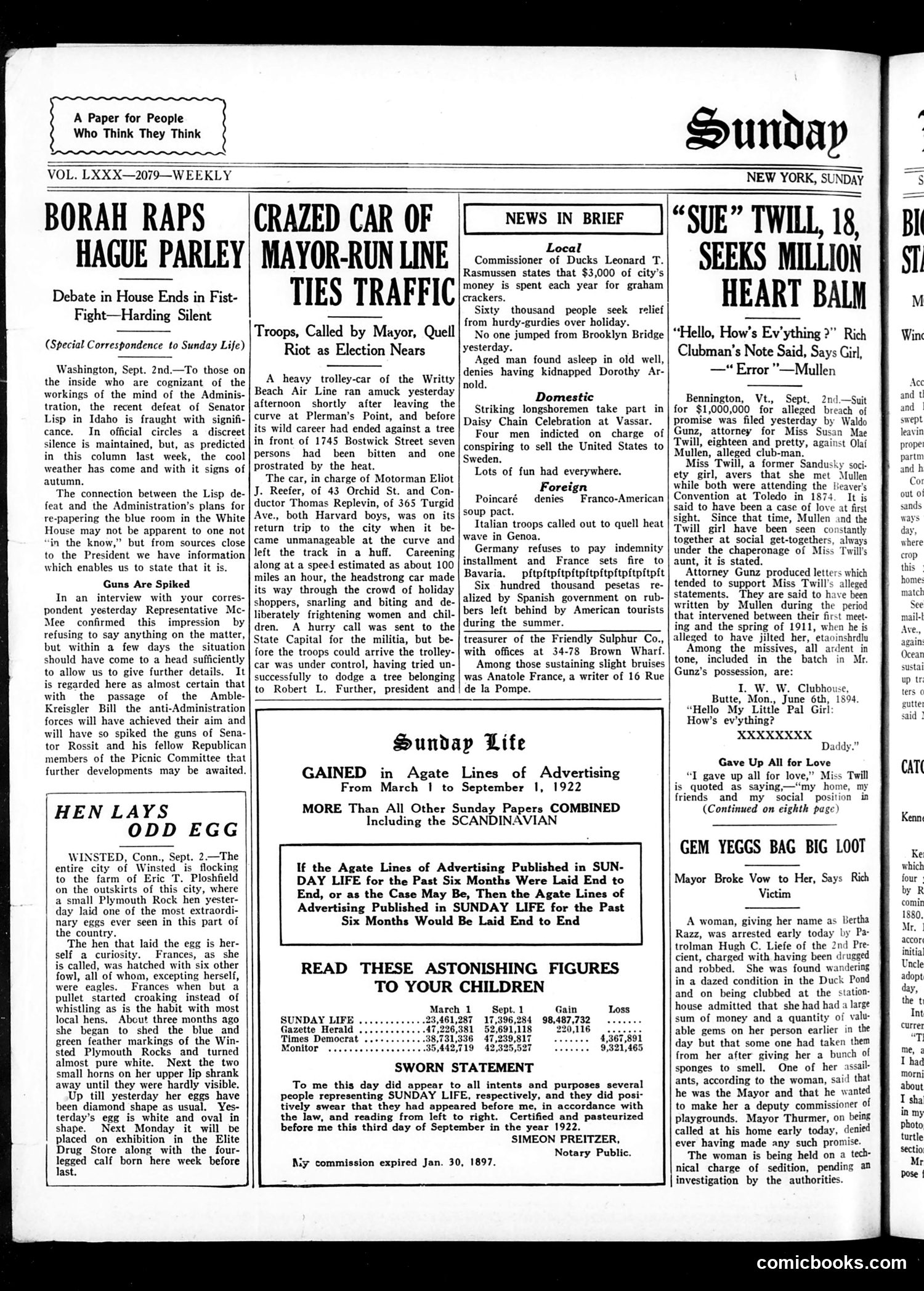 Life — September 7, 1922 — page 8: Life, 1922-09-07