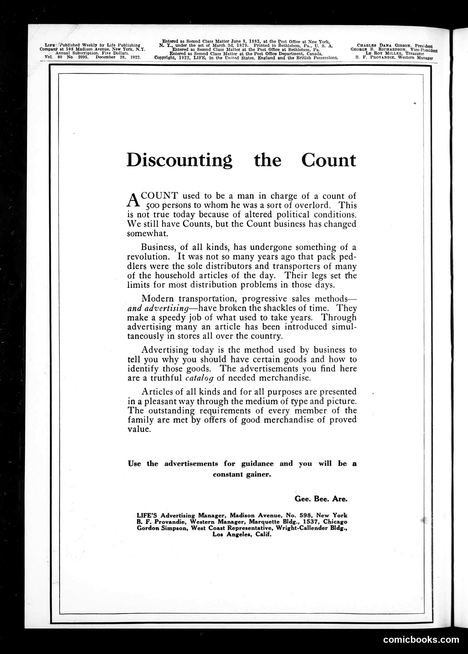 Life — December 28, 1922 — page 2: Life, 1922-12-28