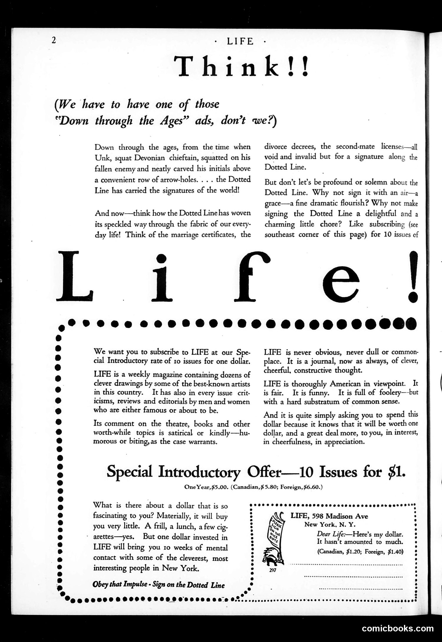 Life — September 6, 1923 — page 4: Life, 1923-09-06
