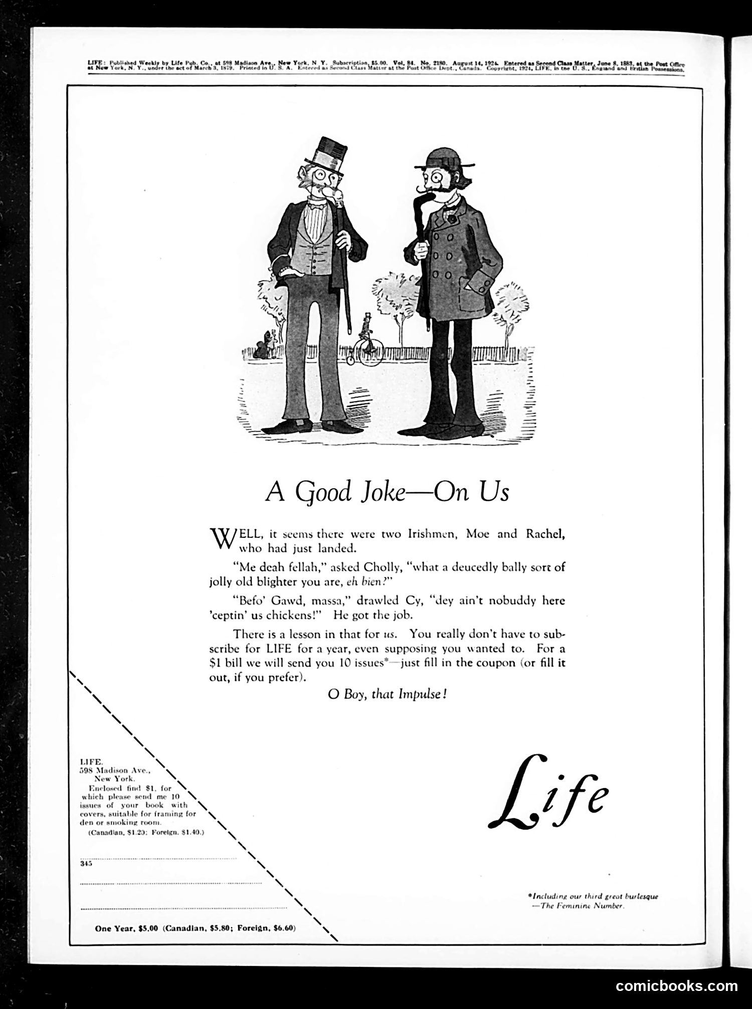 Life — August 14, 1924 — page 2: Life, 1924-08-14