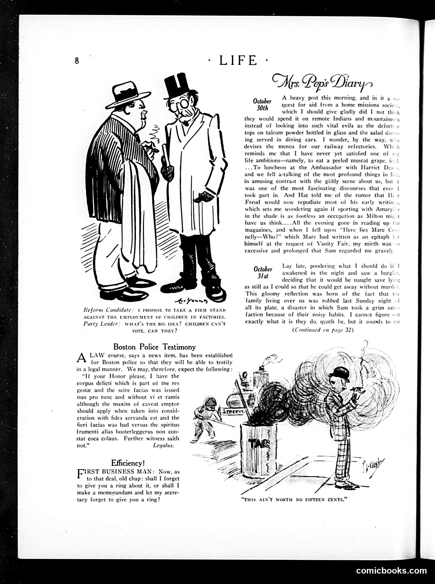 Life — October 30, 1924 — page 10: Life, 1924-10-30