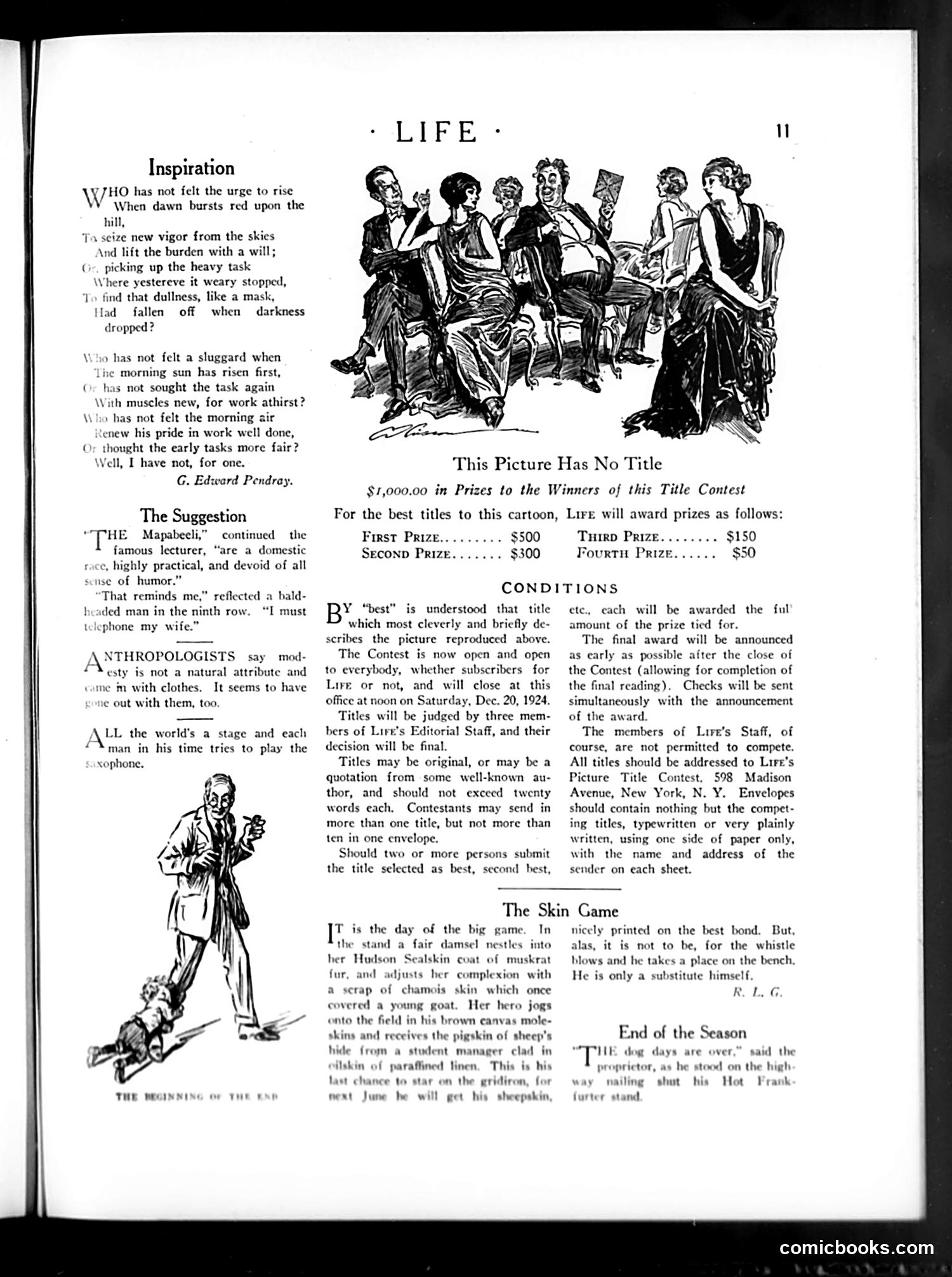 Life — November 13, 1924 — page 11: Life, 1924-11-13
