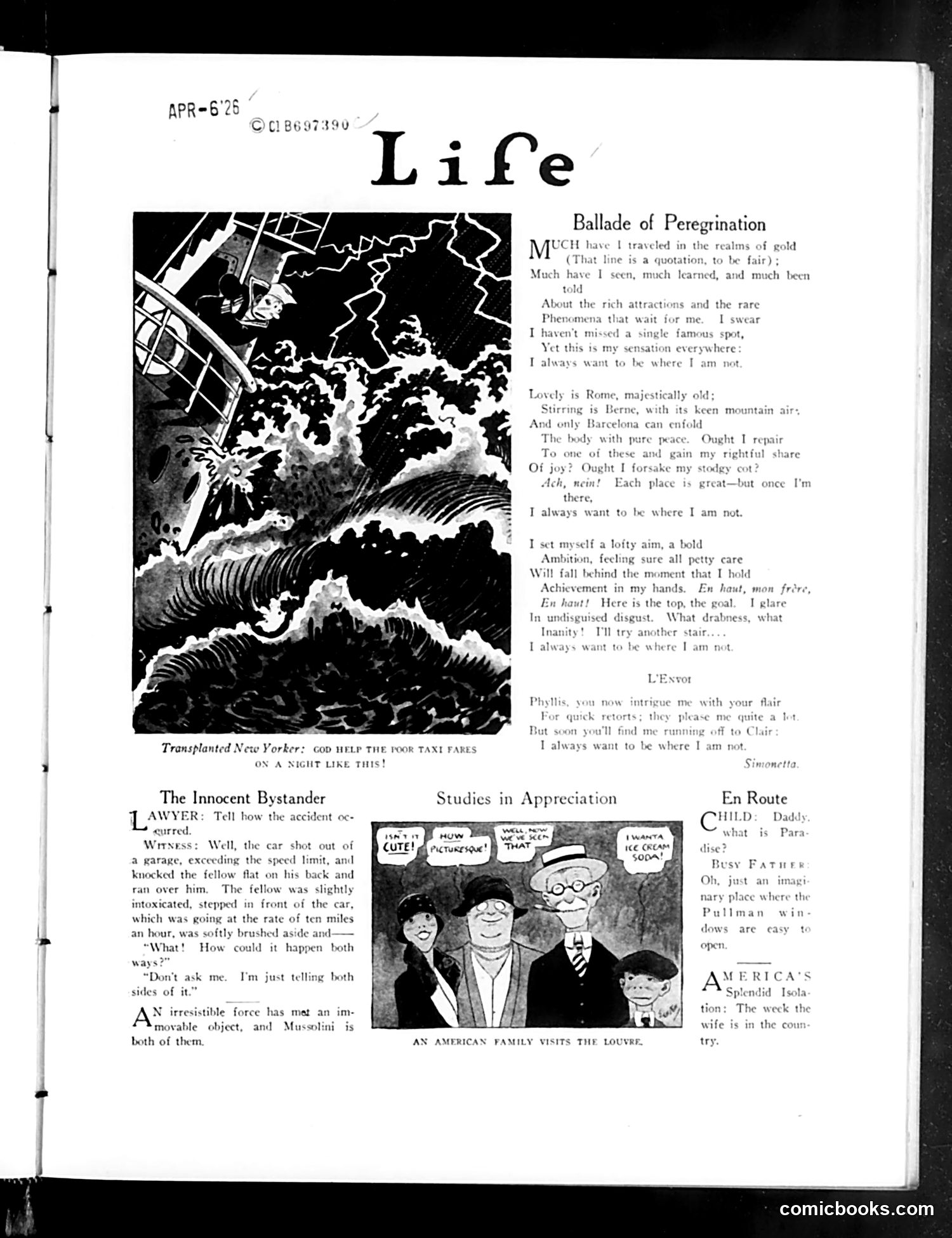 Life — April 8, 1926 — page 9: Life, 1926-04-08