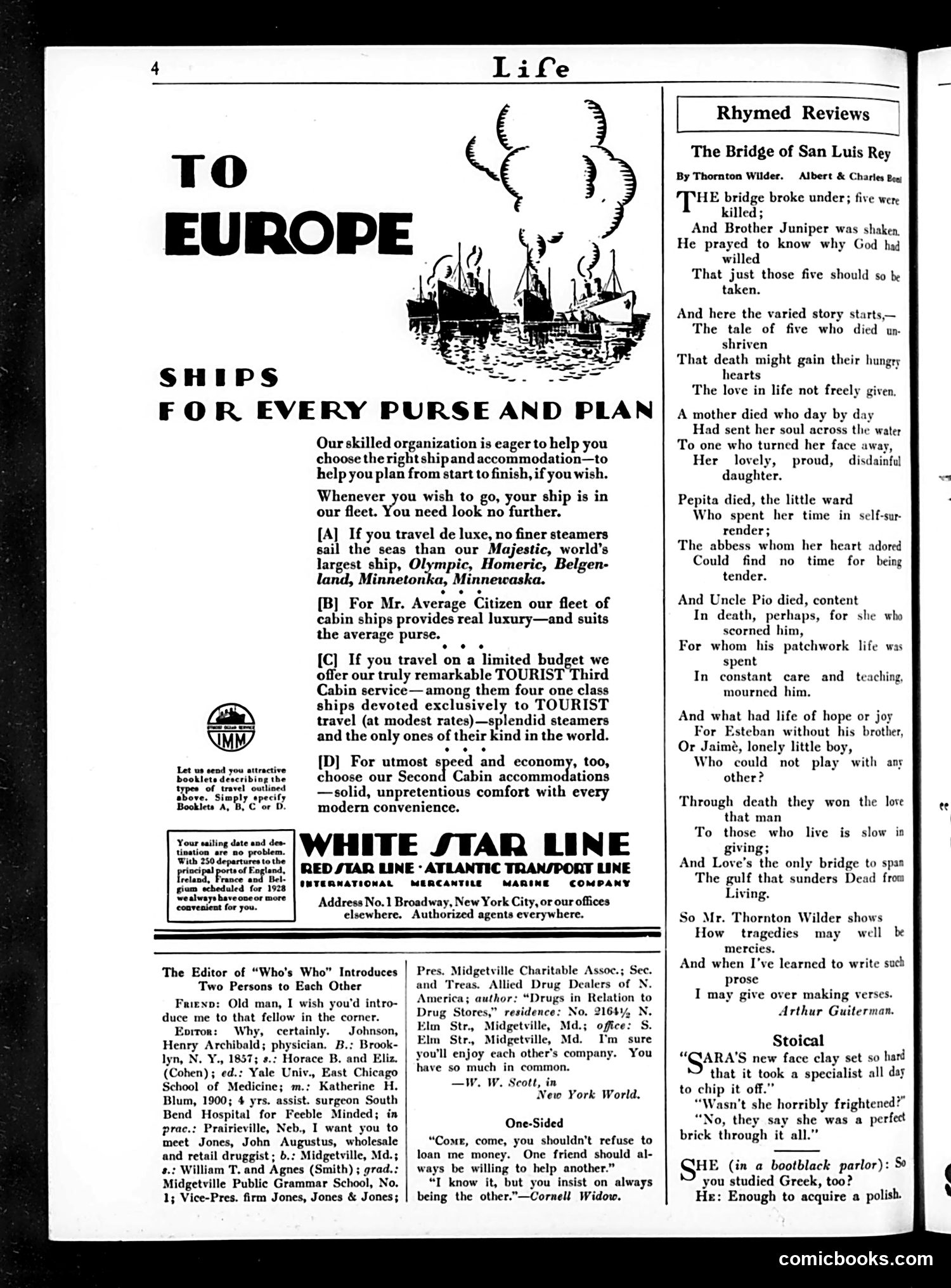 Life — April 5, 1928 — page 6: Life, 1928-04-05
