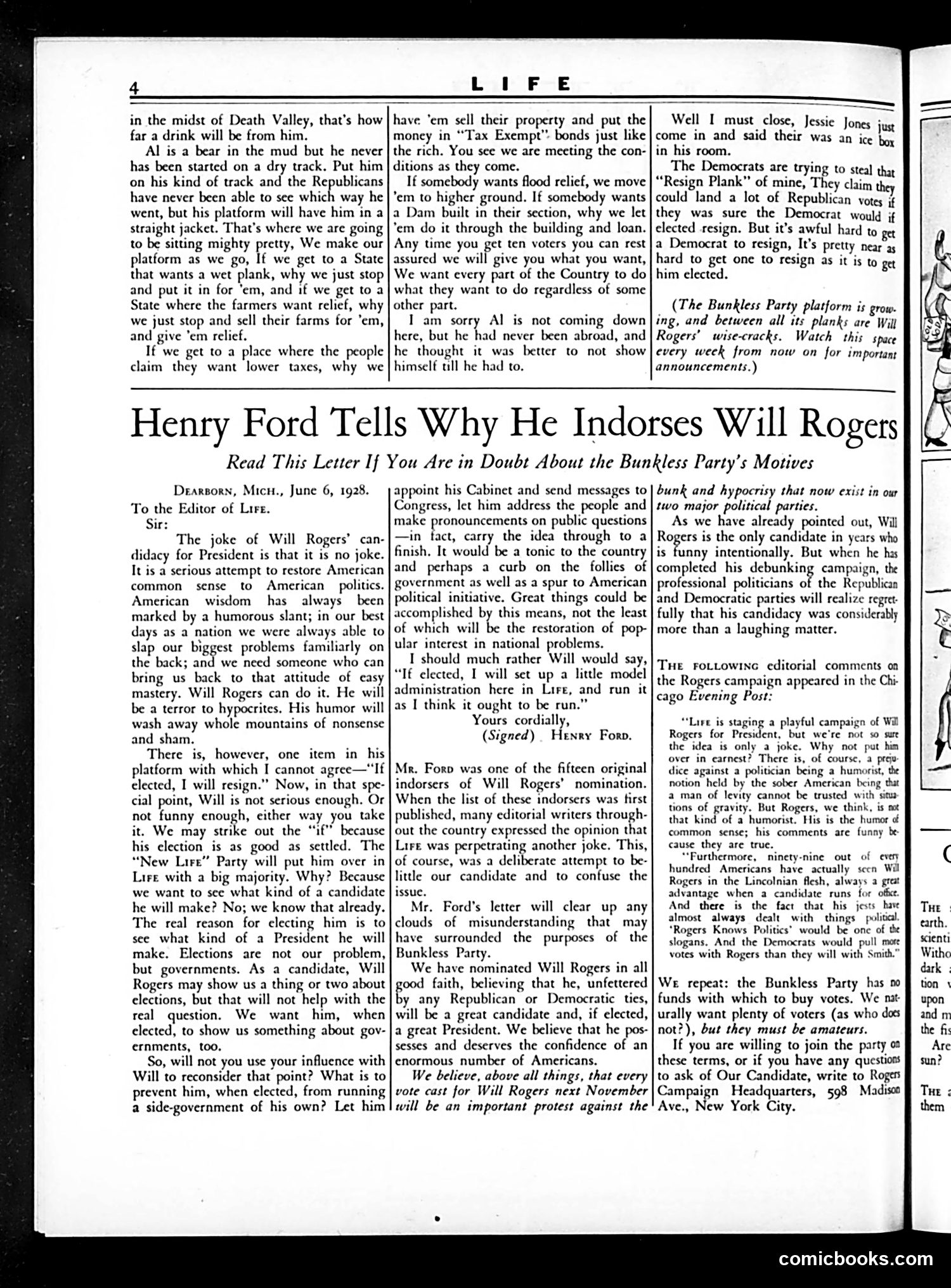 Life — June 21, 1928 — page 6: Life, 1928-06-21