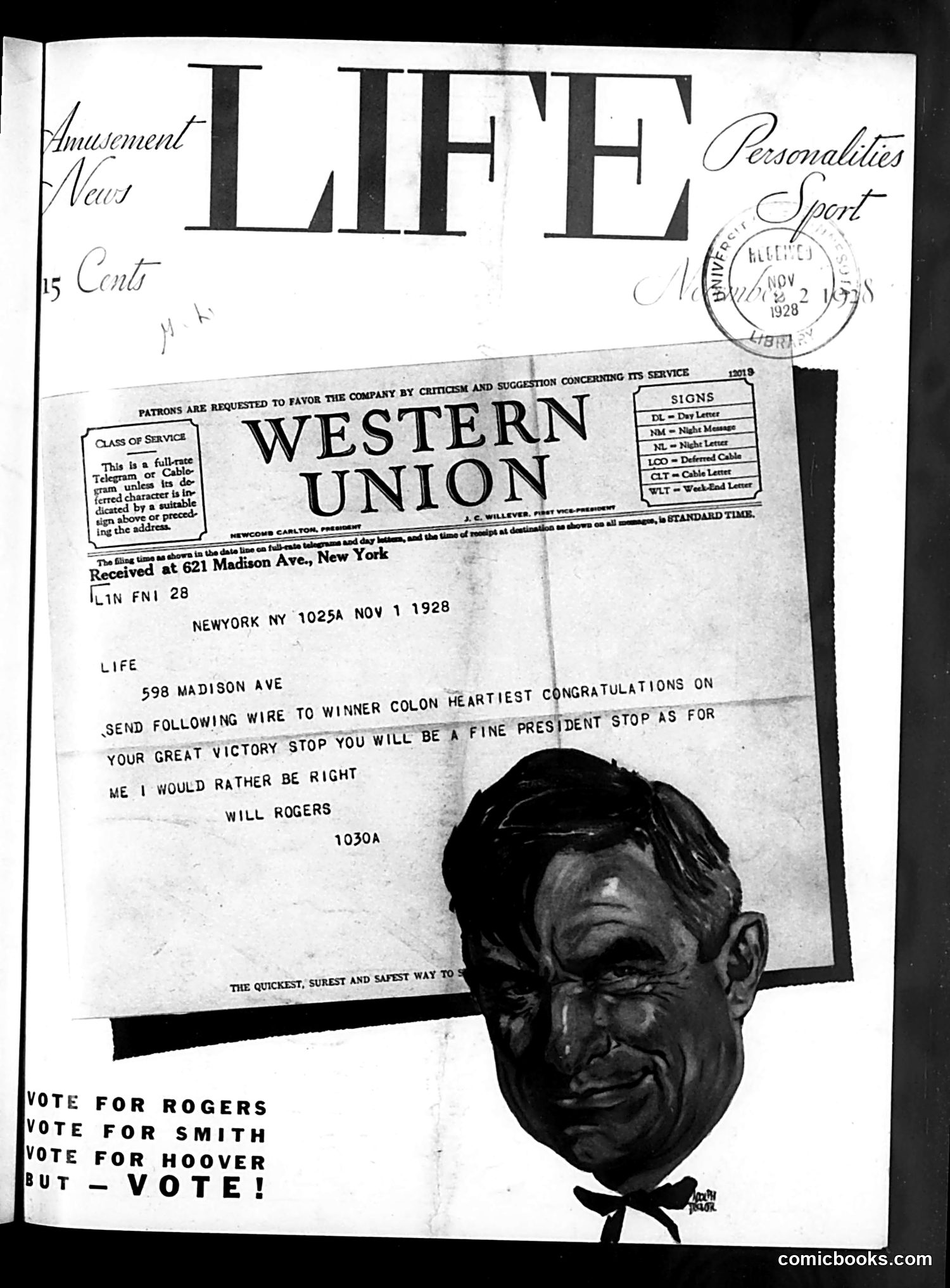Life — November 2, 1928 — page 1: Life, 1928-11-02