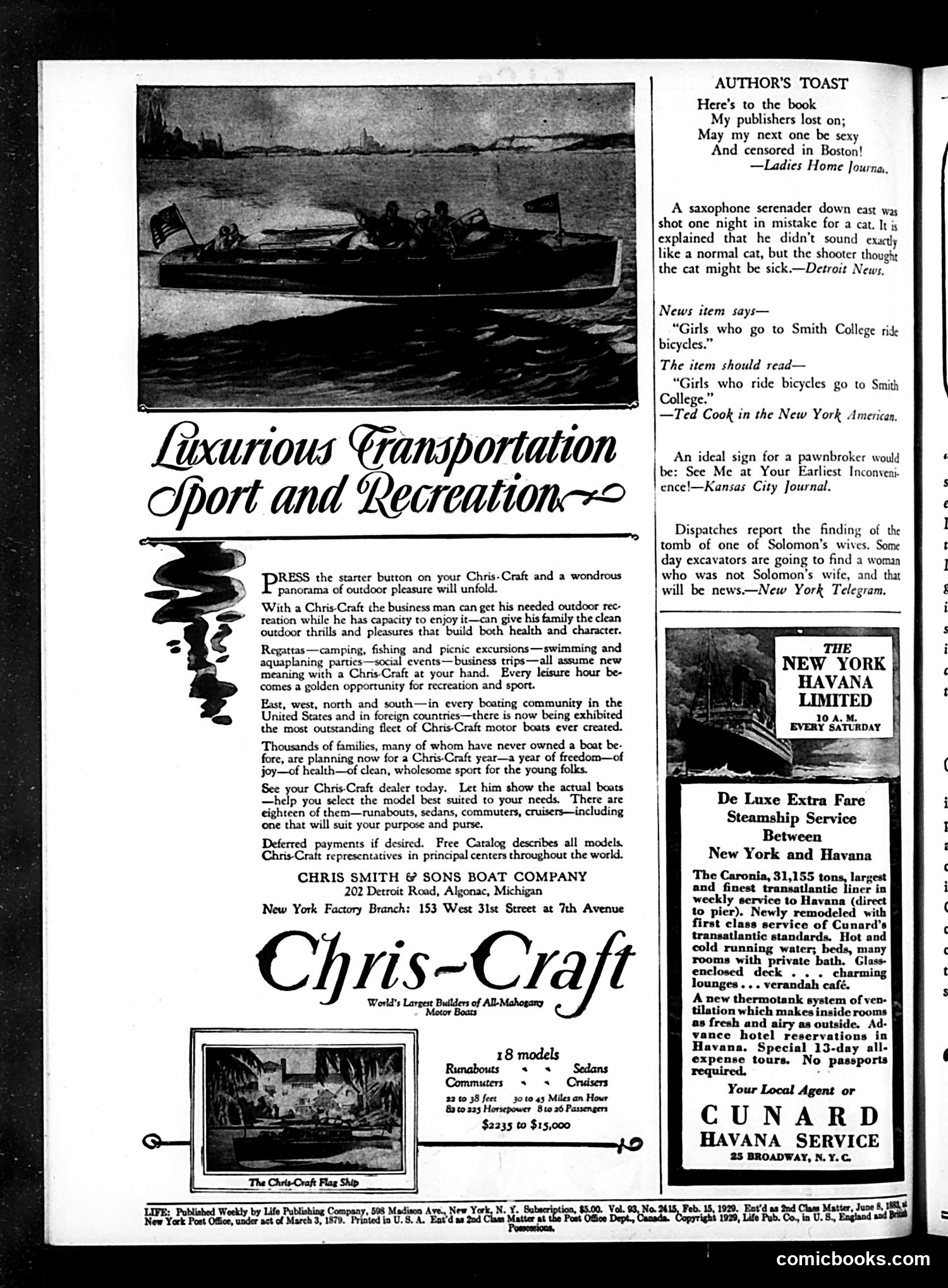 Life — February 15, 1929 — page 4: Life, 1929-02-15