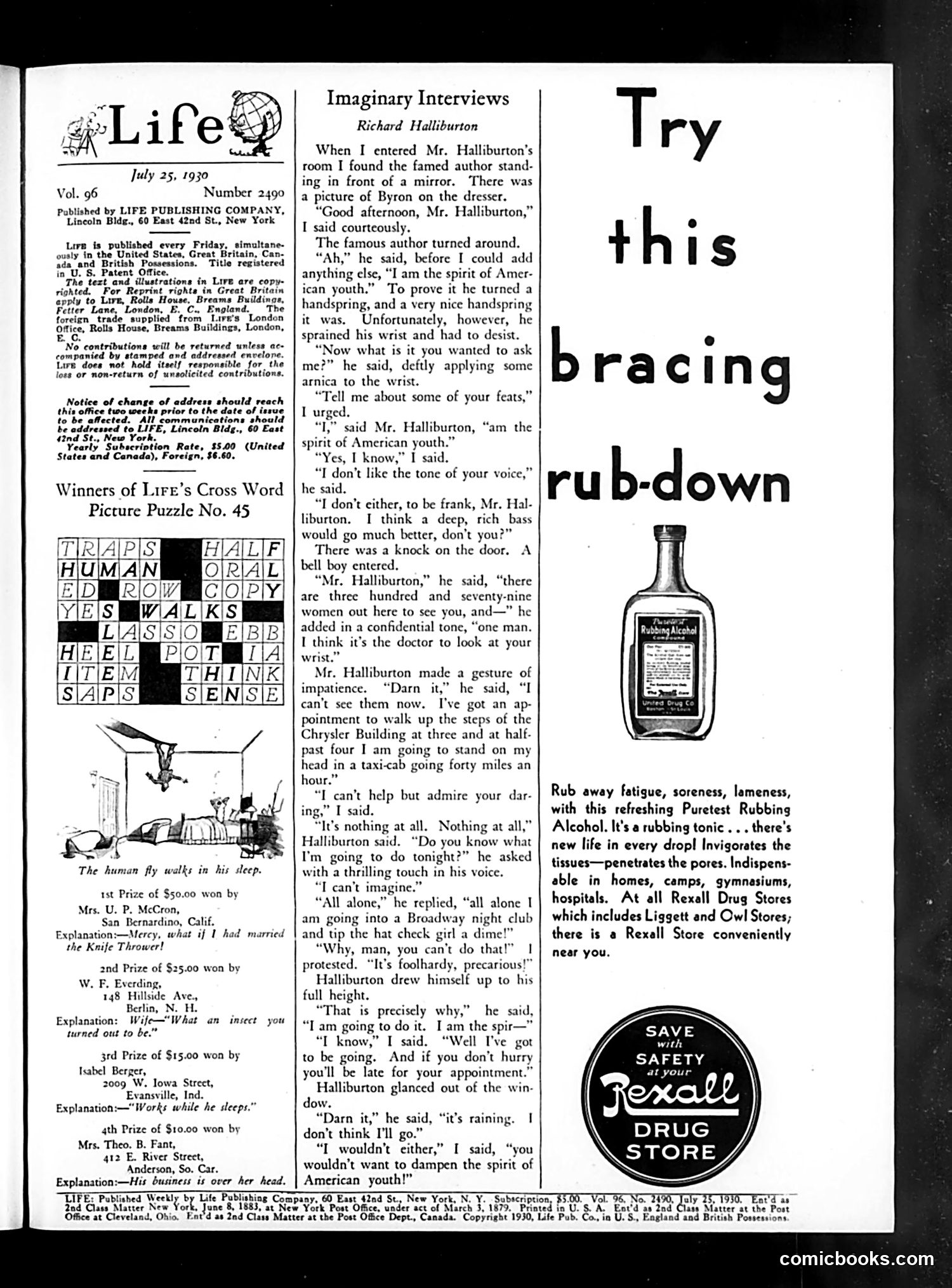 Life — July 25, 1930 — page 3: Life, 1930-07-25