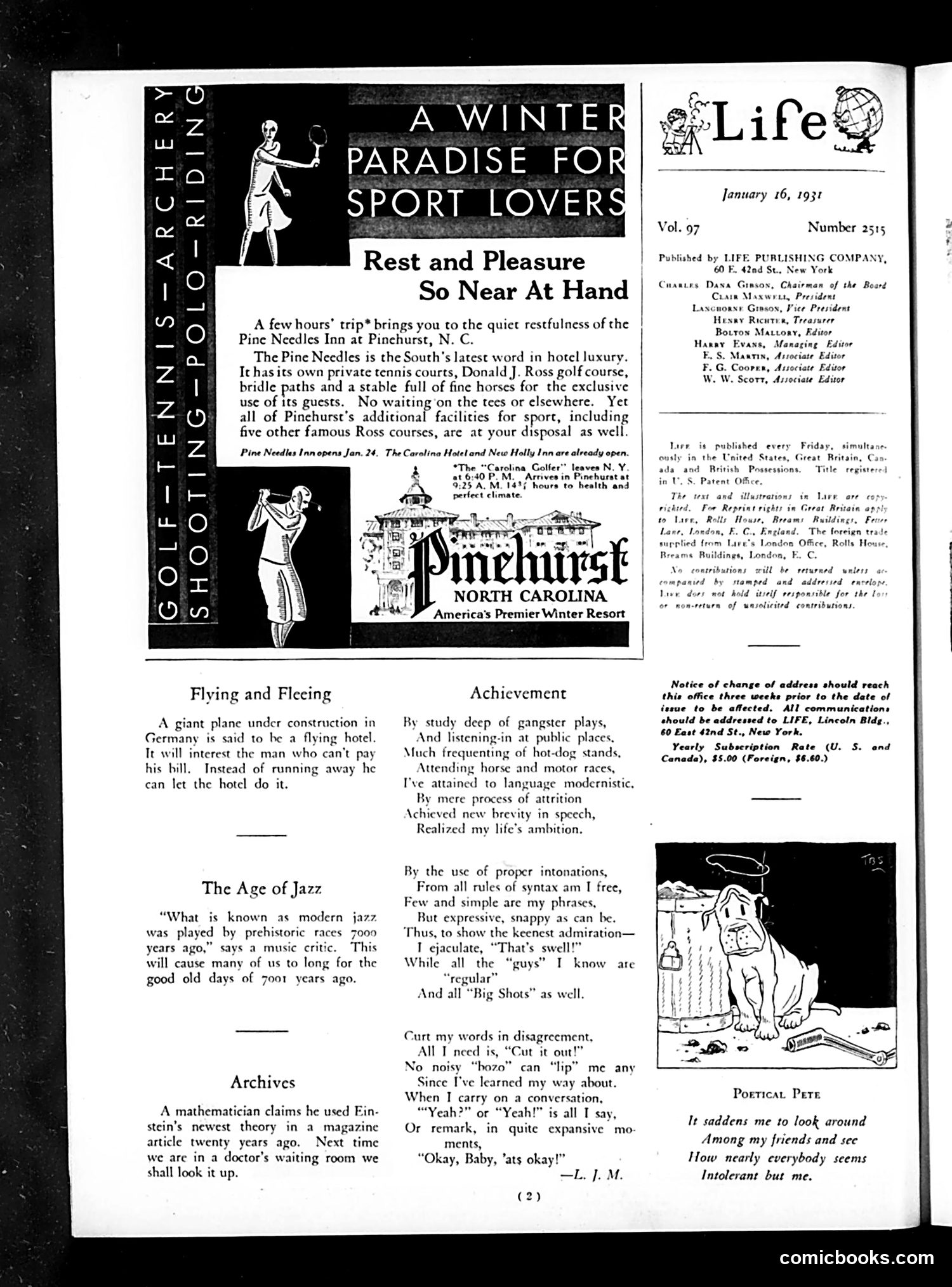Life — January 16, 1931 — page 4: Life, 1931-01-16