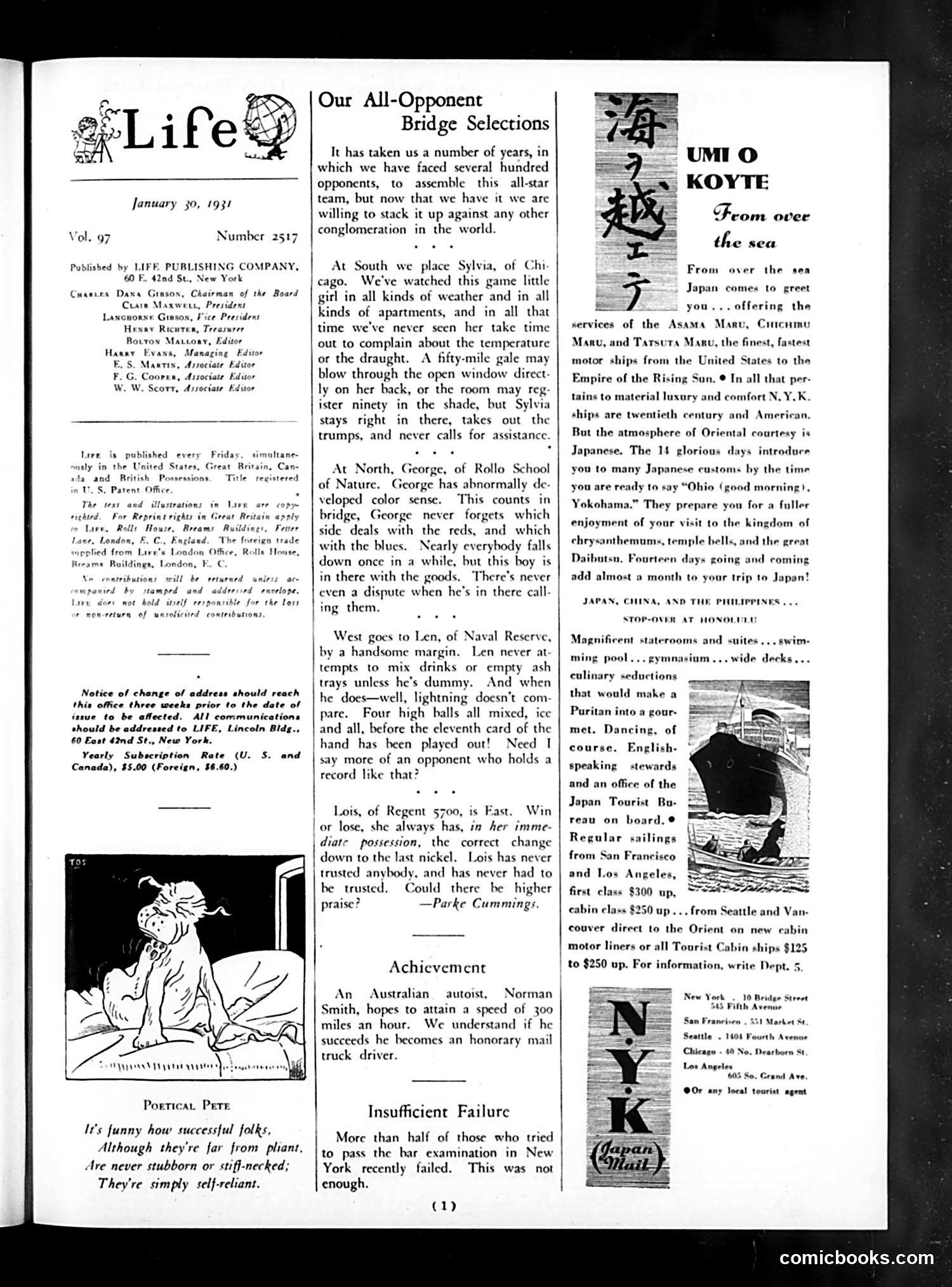 Life — January 30, 1931 — page 3: Life, 1931-01-30