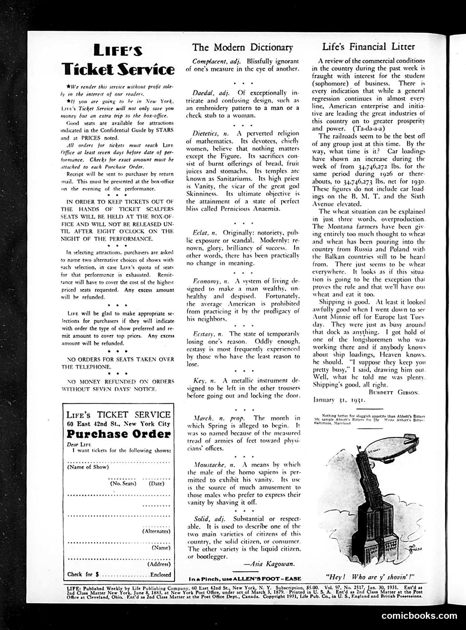 Life — January 30, 1931 — page 4: Life, 1931-01-30