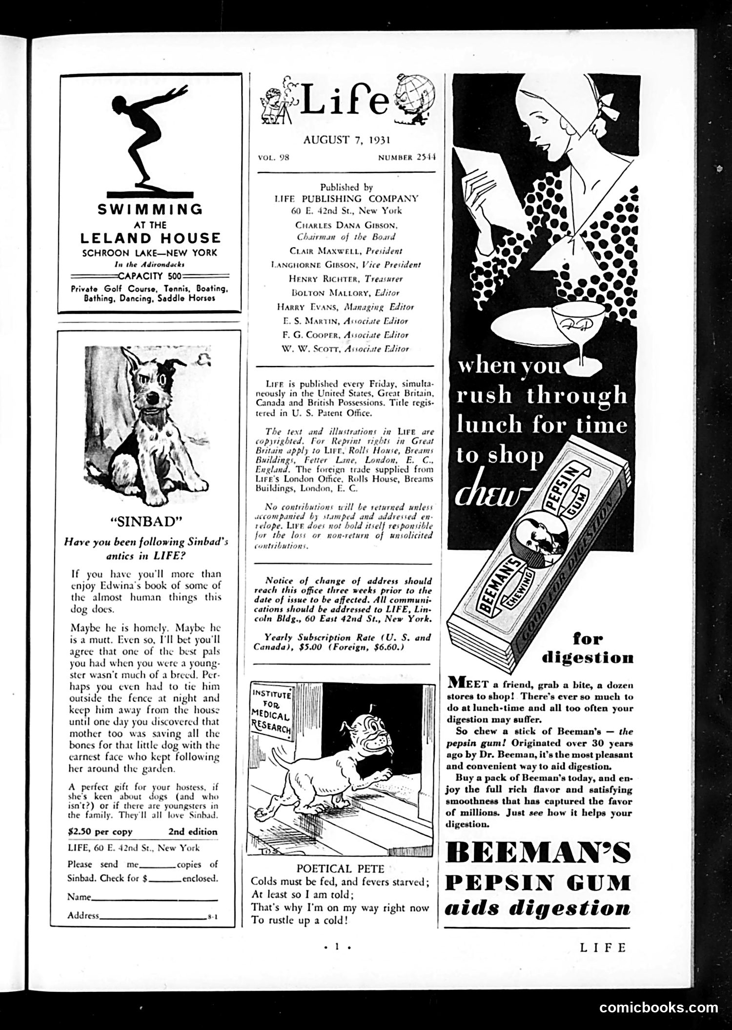 Life — August 7, 1931 — page 3: Life, 1931-08-07