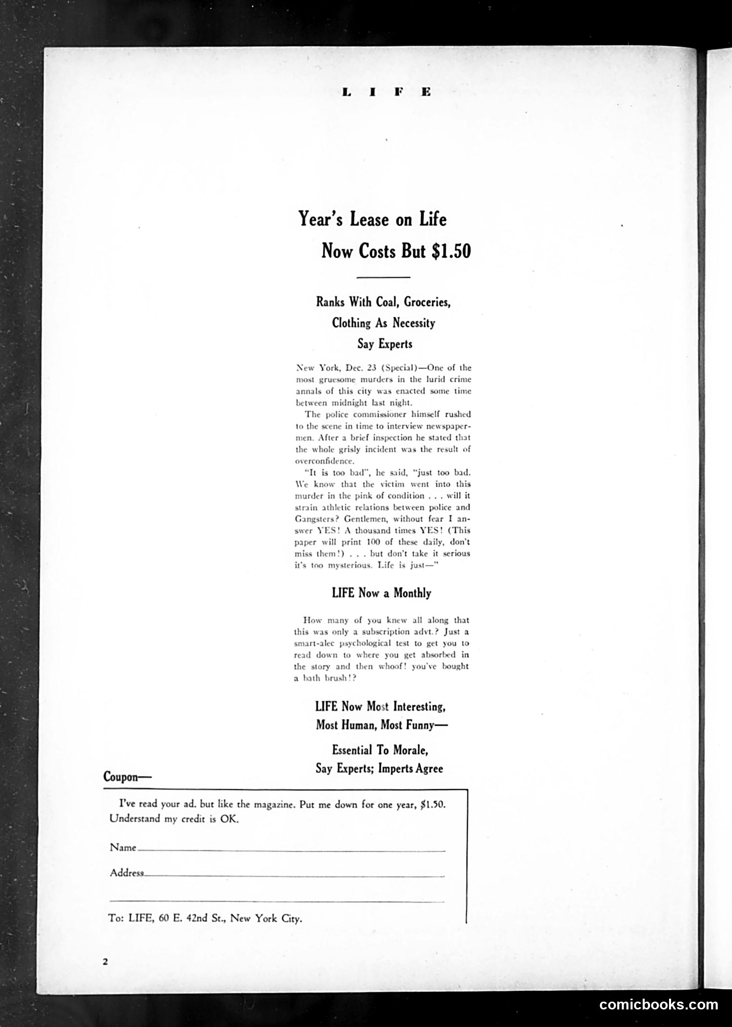 Life — January 1932 — page 4: Life, 1932-01
