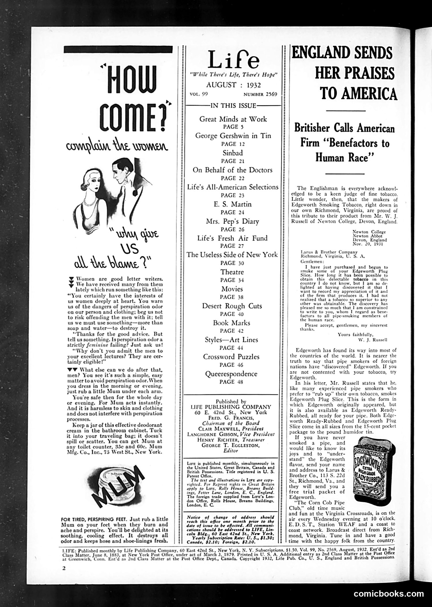 Life — August 1932 — page 4: Life, 1932-08