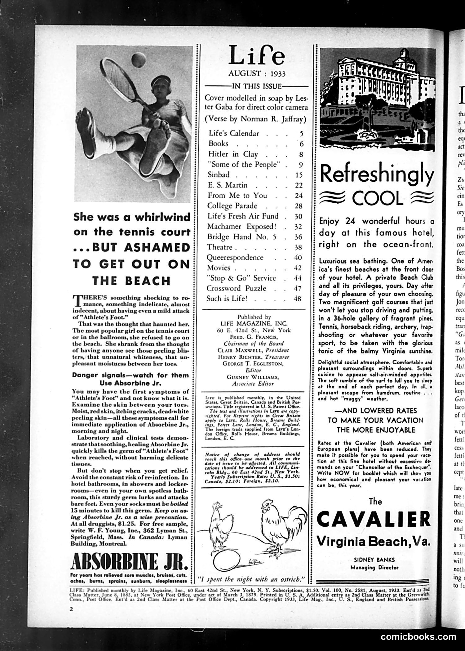 Life — August 1933 — page 4: Life, 1933-08