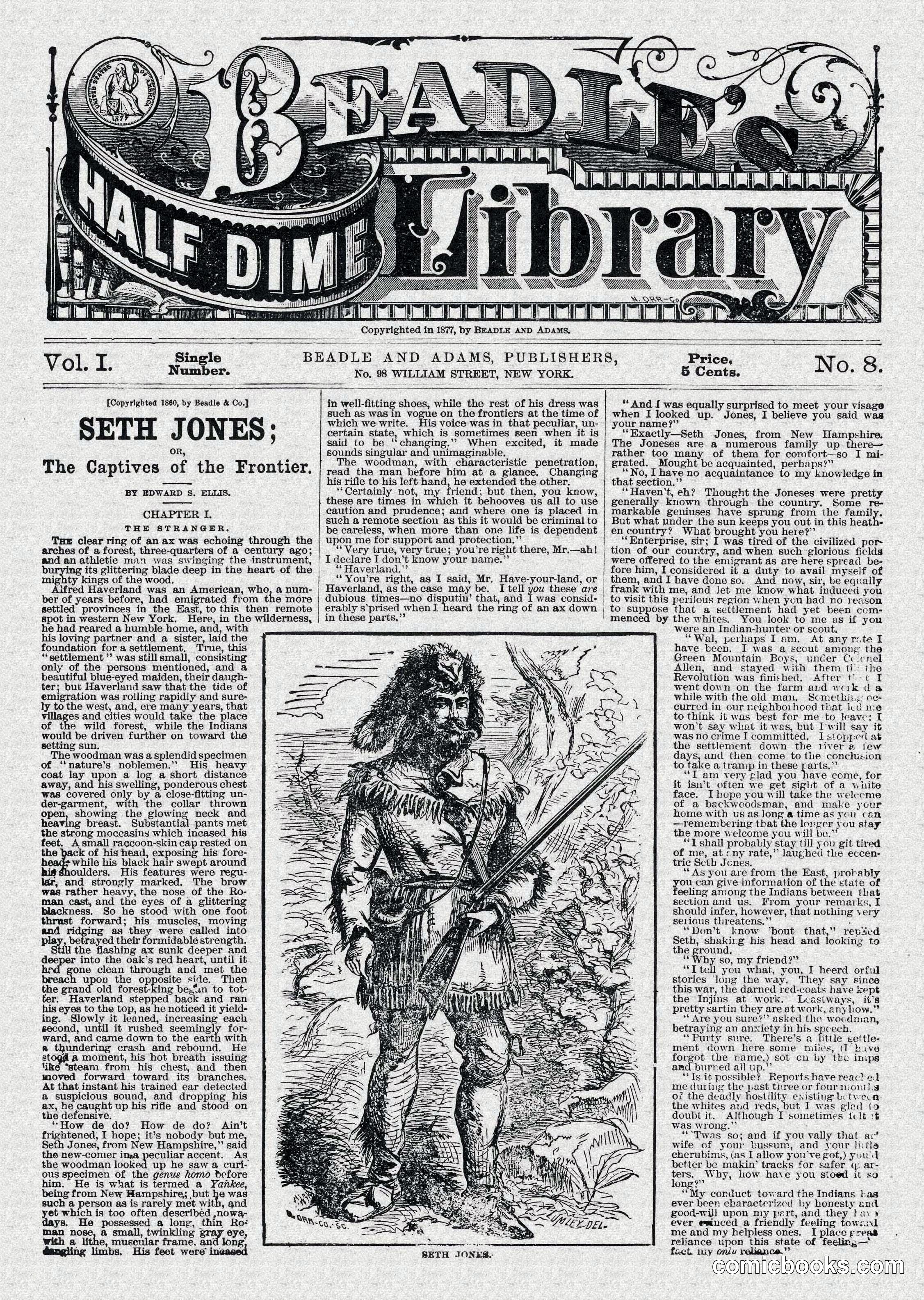 Beadle's Half Dime Library: Seth Jones; or, The Captives of the Frontier