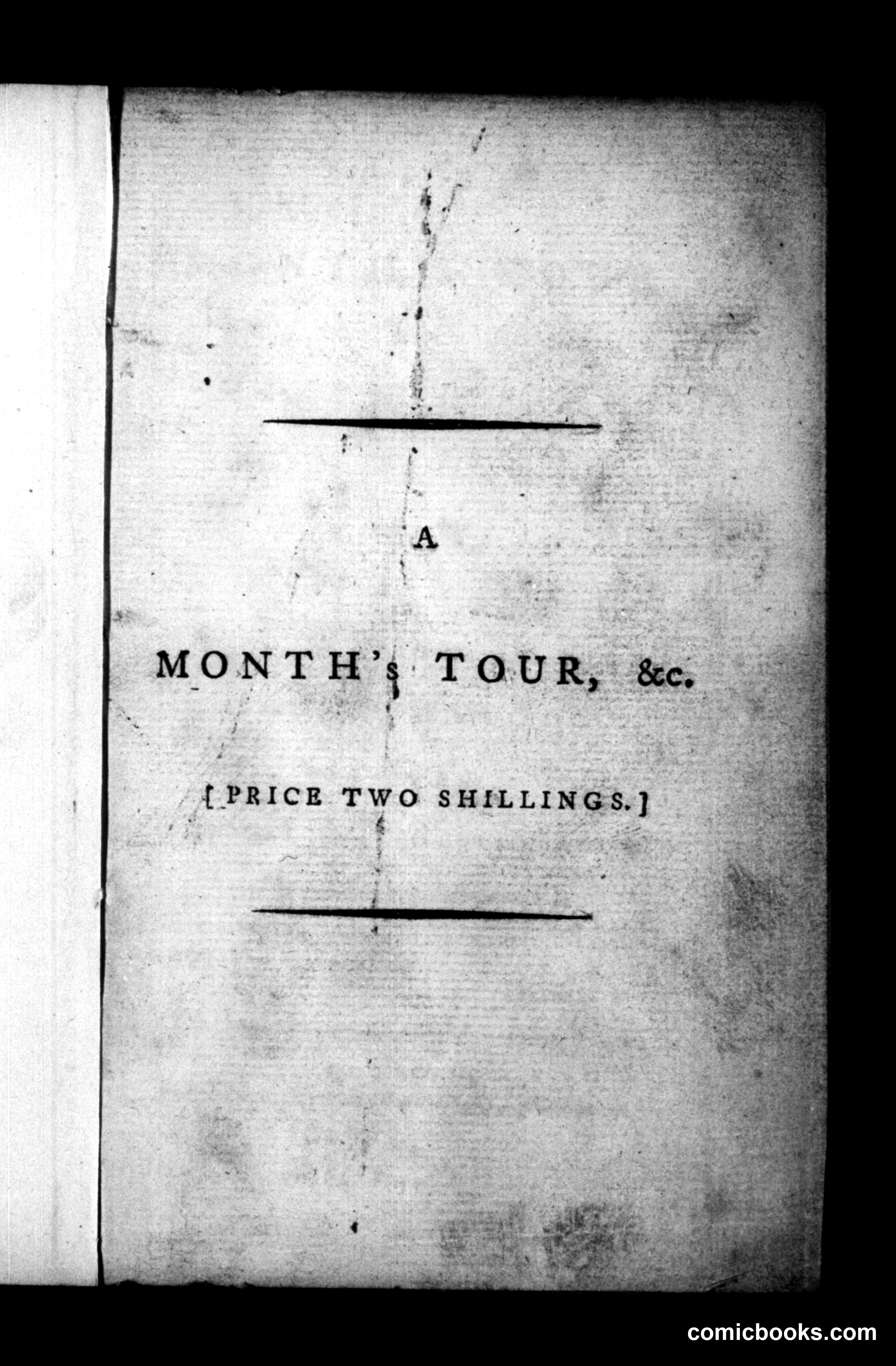 A Month's Tour, &c.