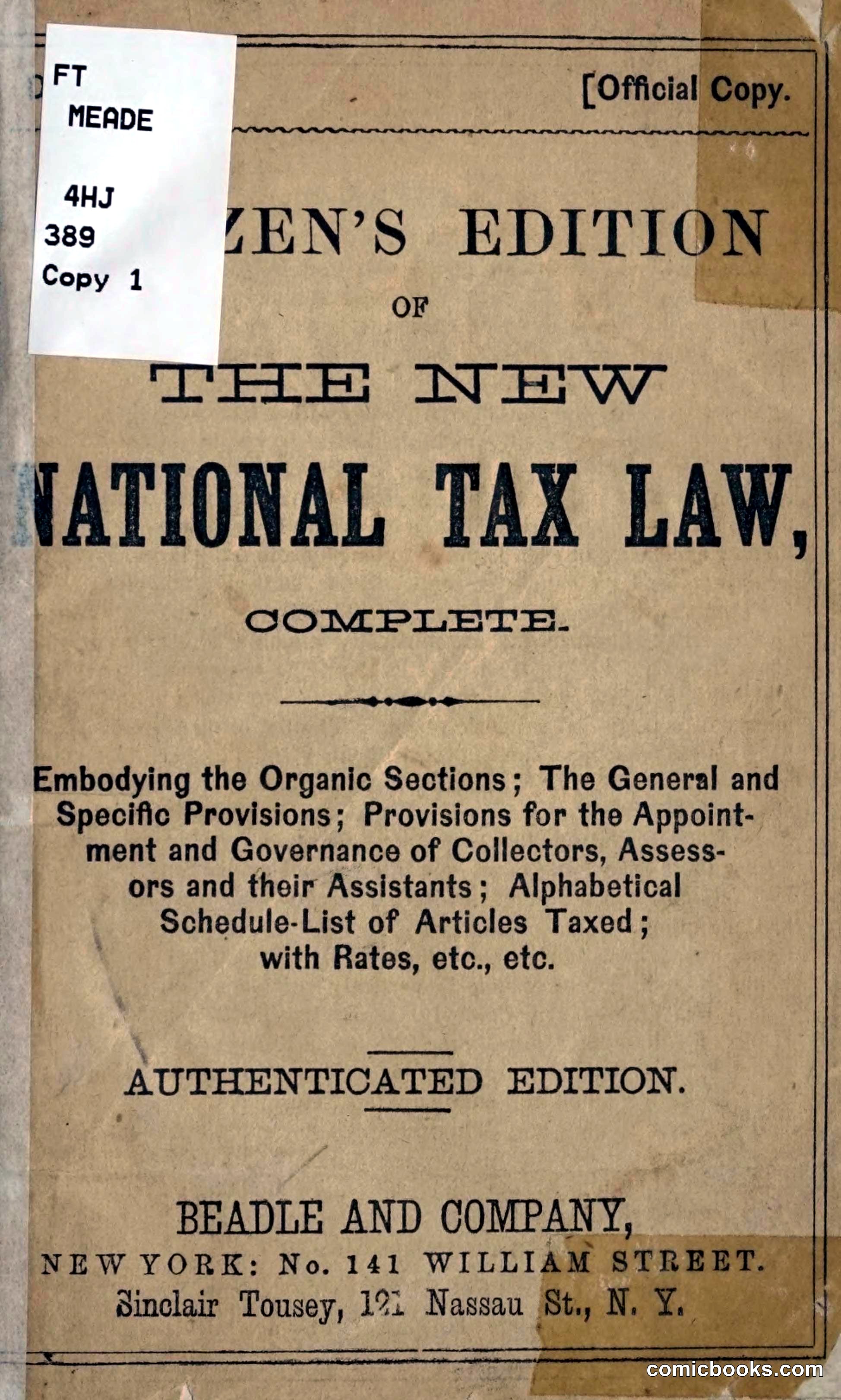 The New National Tax Law, Complete