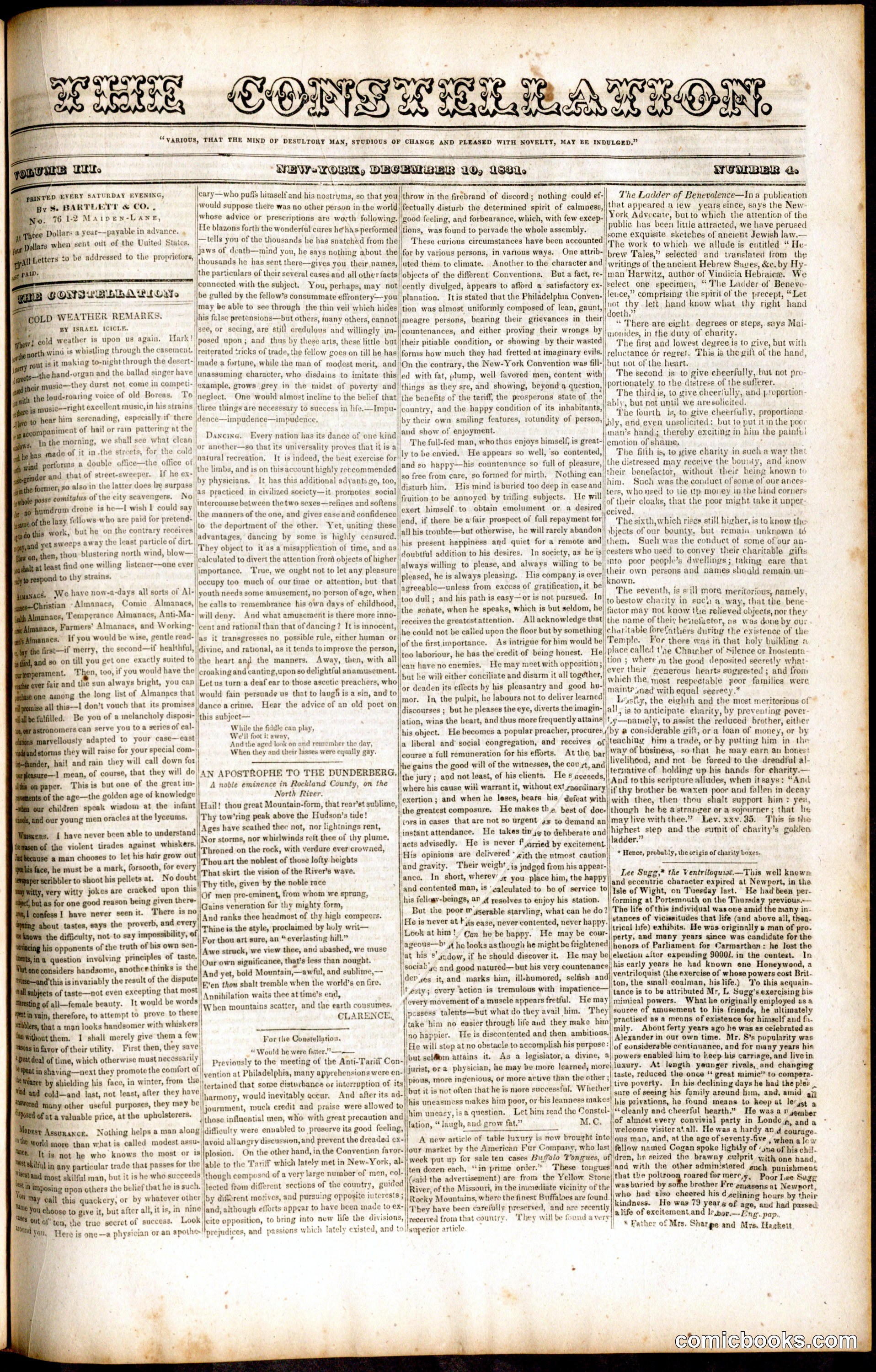 The Constellation, Volume III, No. 4