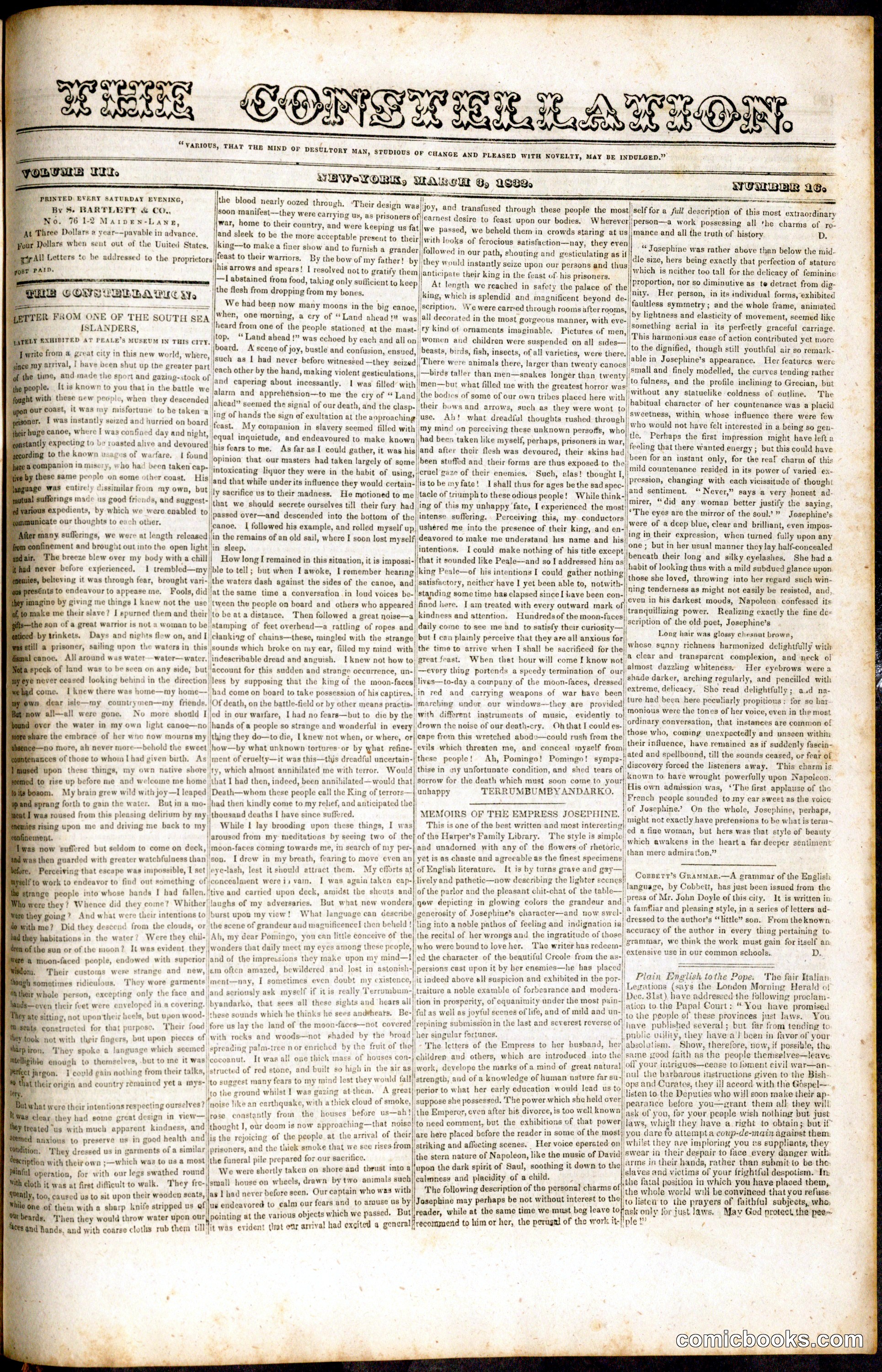 The Constellation, Volume III, No. 16