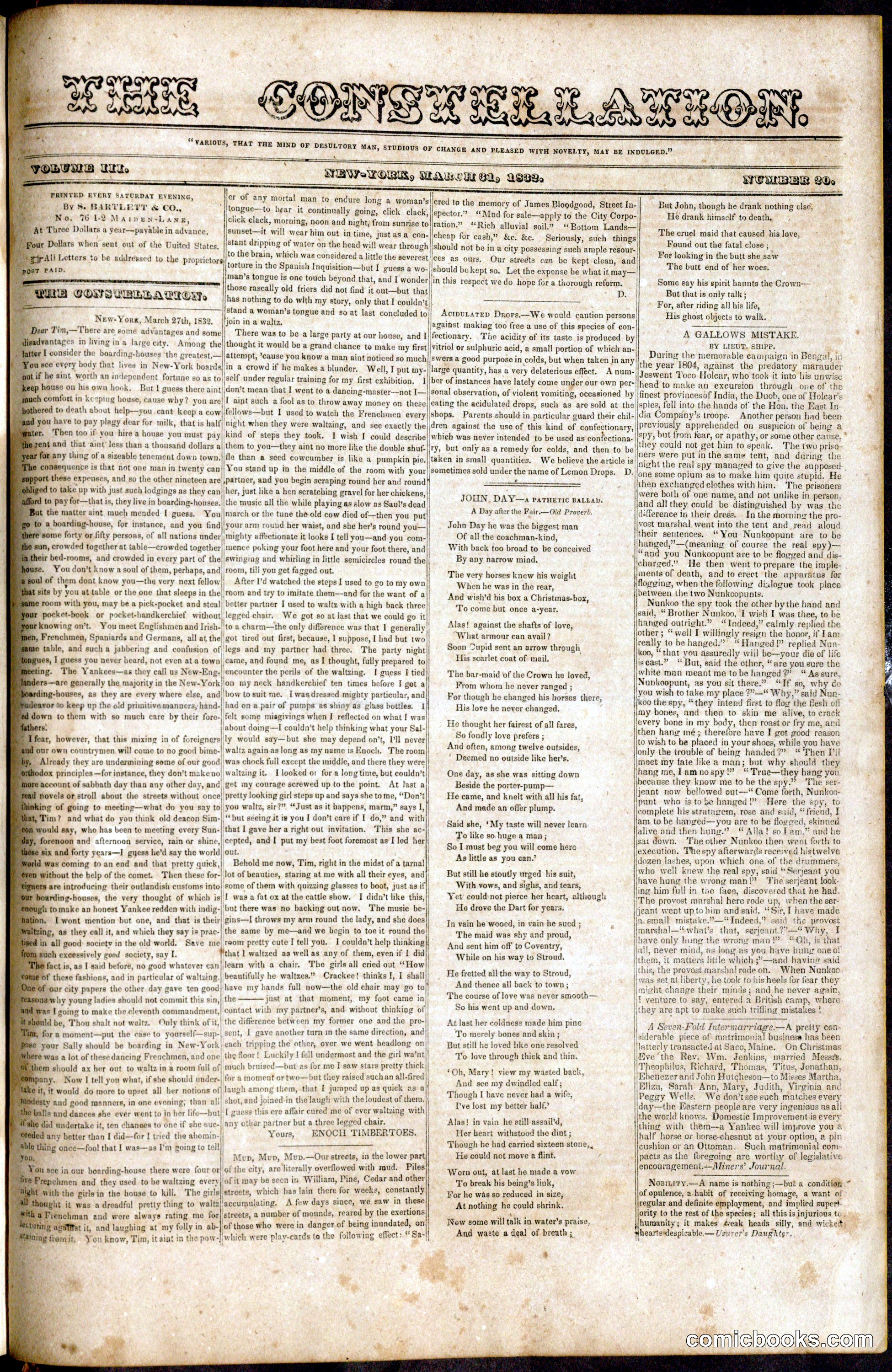The Constellation, Vol. III, No. 20