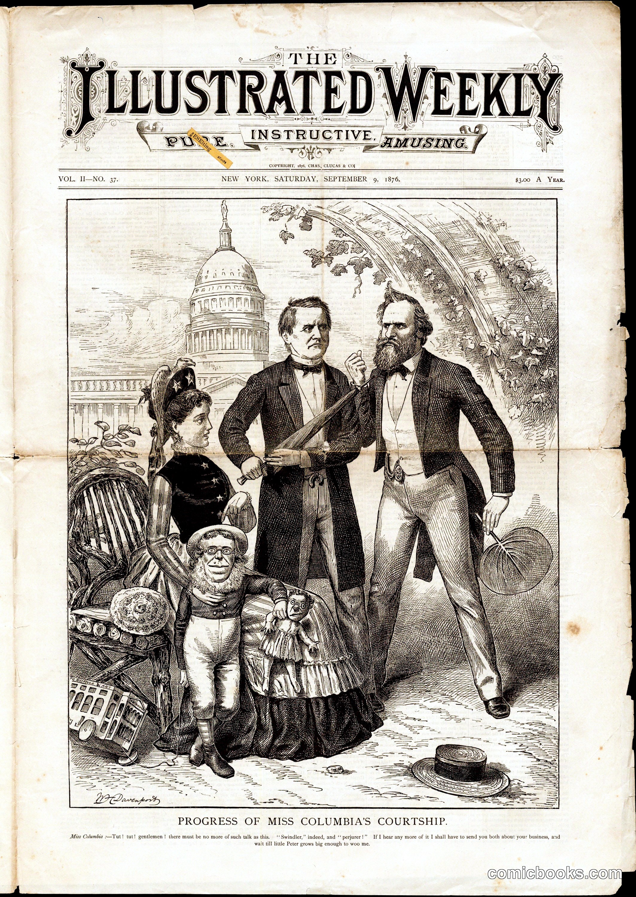 The Illustrated Weekly: Progress of Miss Columbia's Courtship