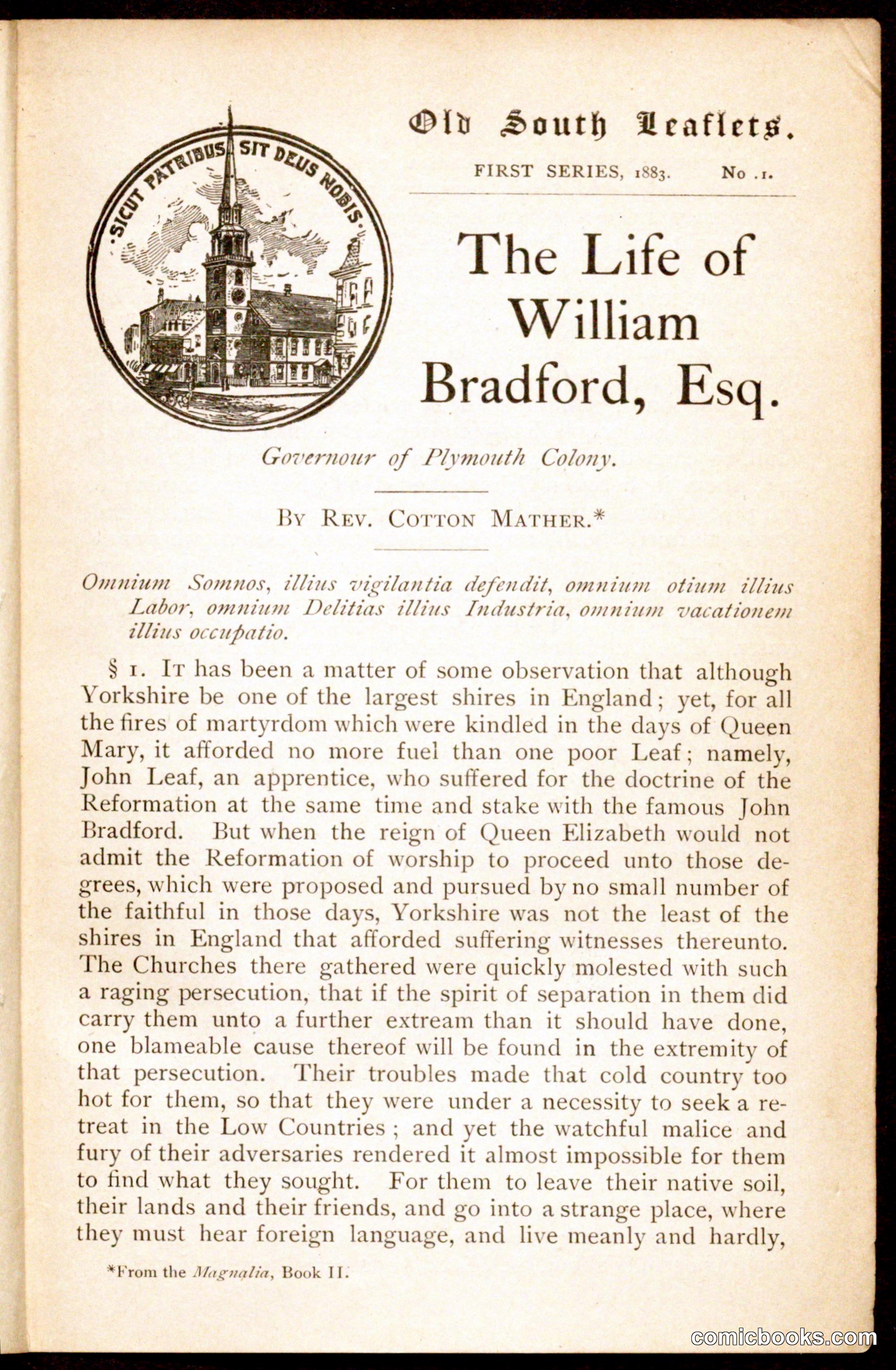 The Life of William Bradford, Esq.