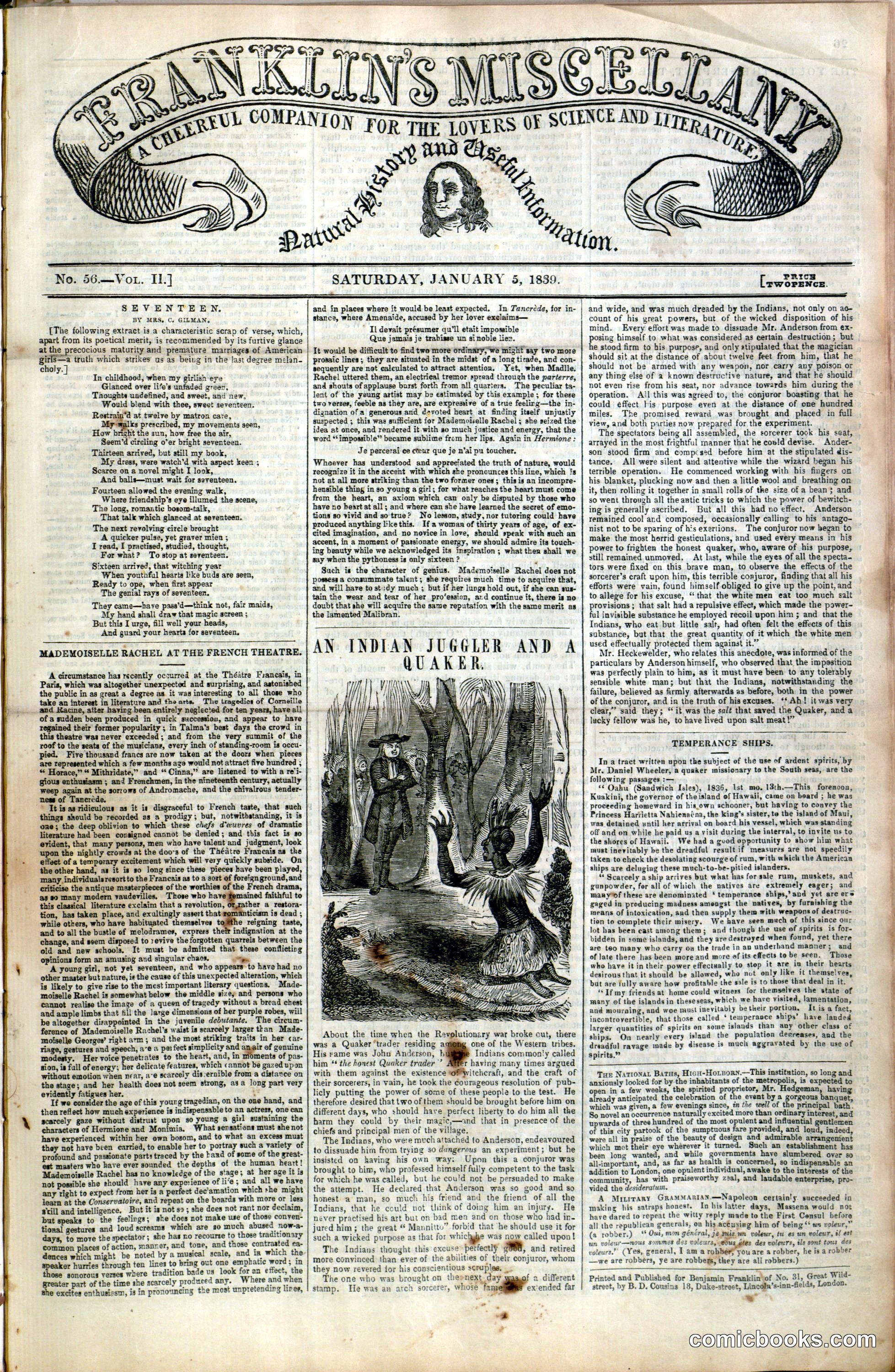 Franklin's Miscellany: An Indian Juggler and a Leopard