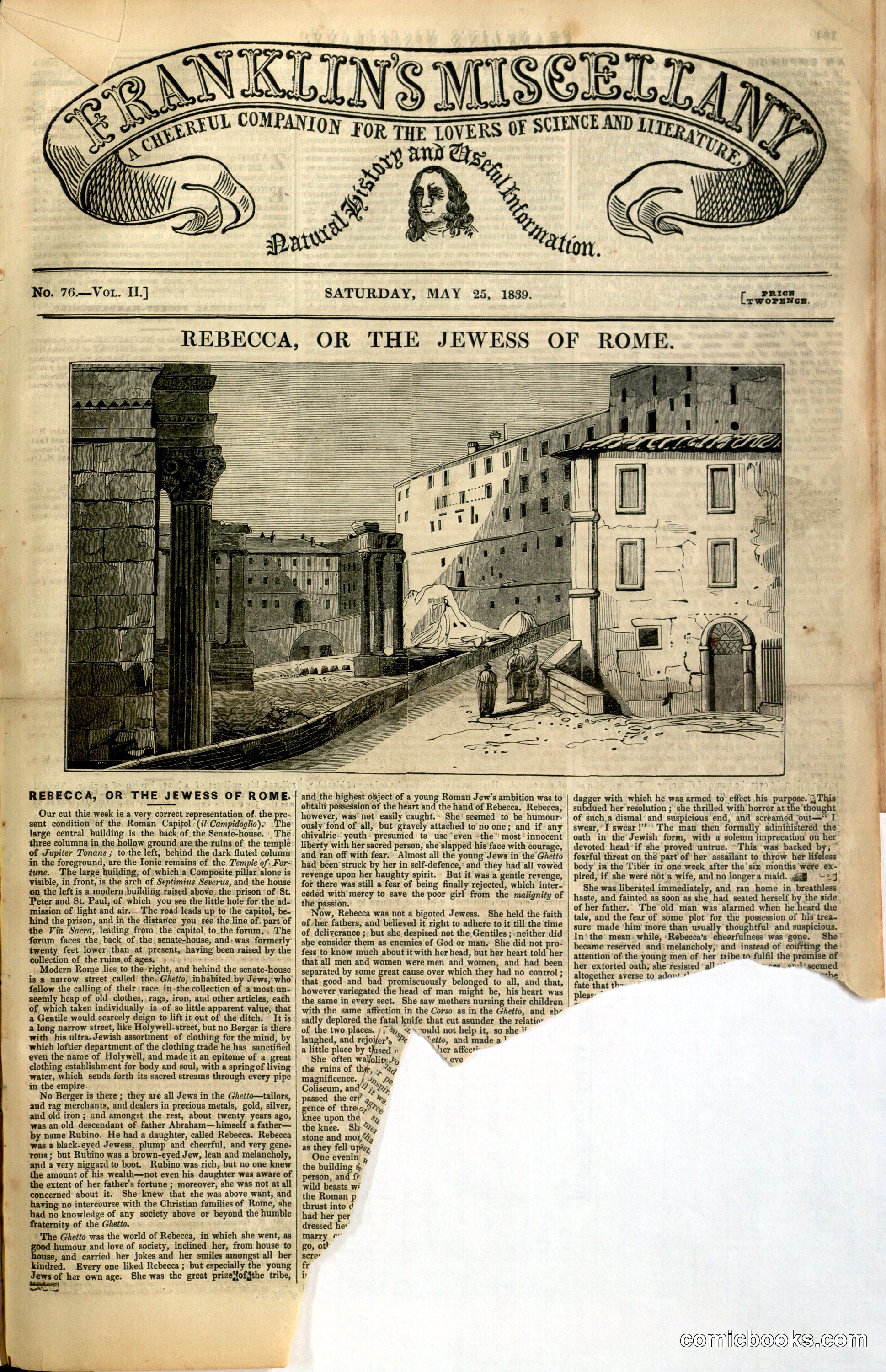 Franklin's Miscellany: Rebecca, or The Jewess of Rome
