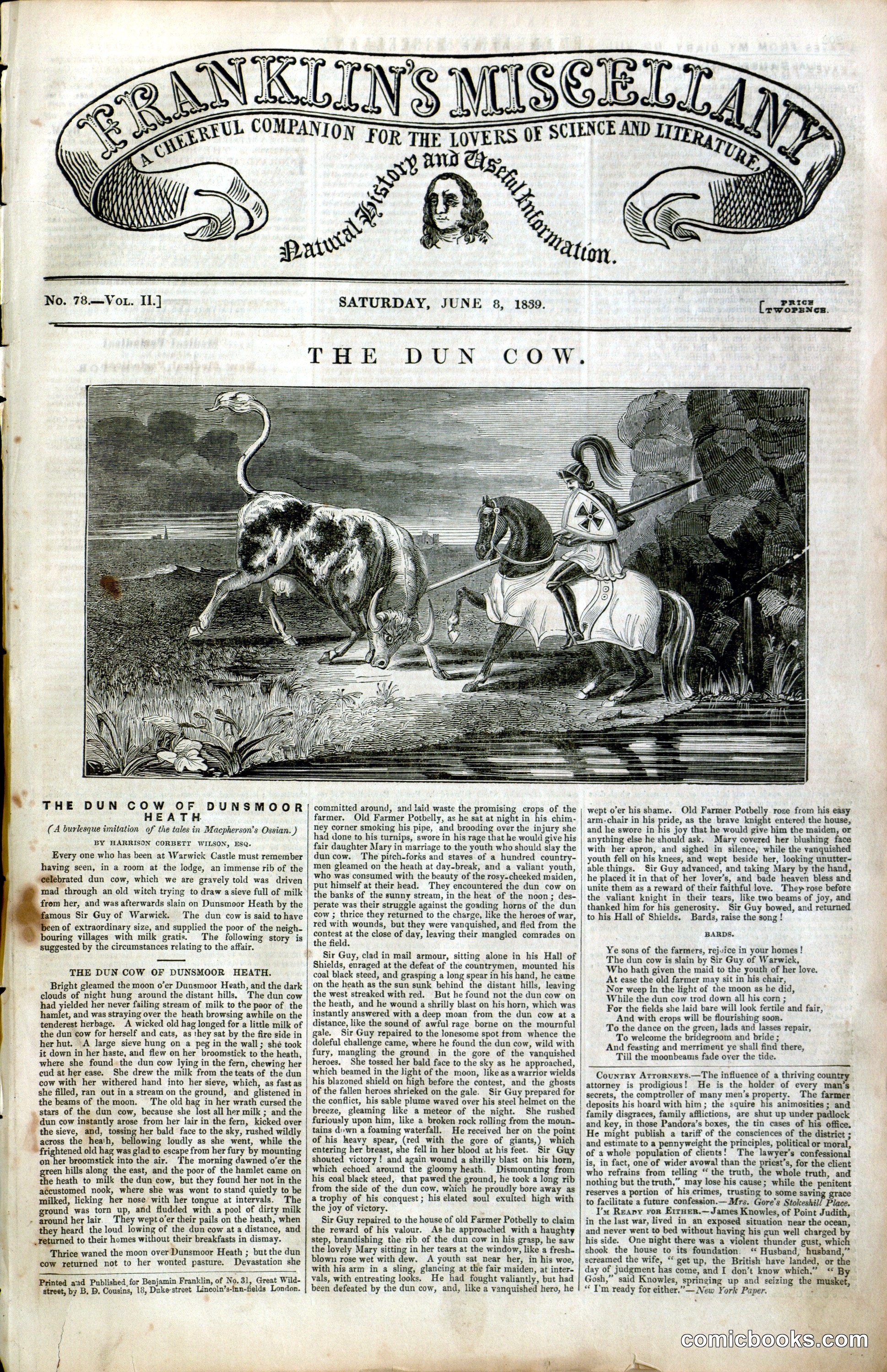 Franklin's Miscellany: 'The Dun Cow'