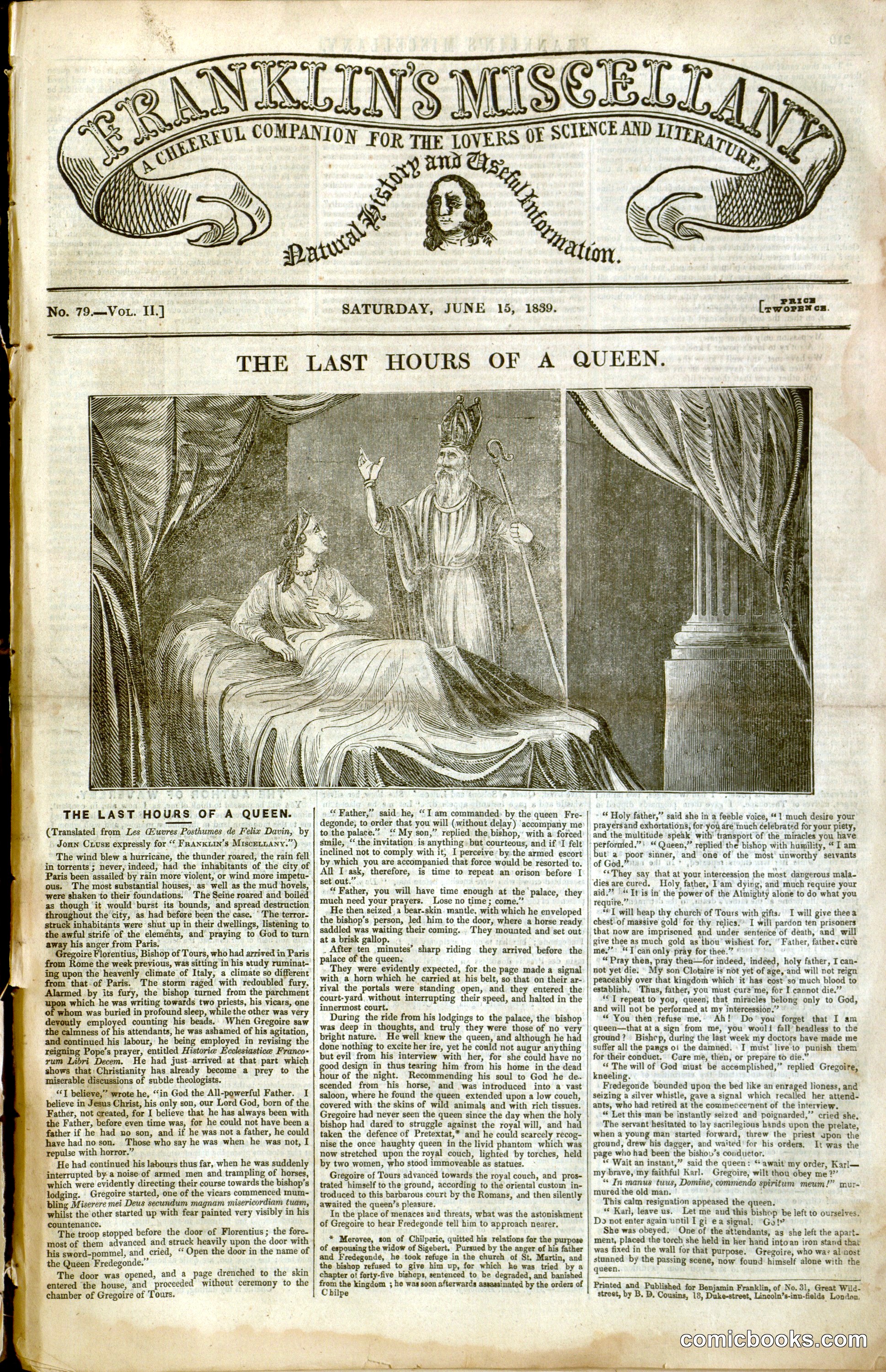 Franklin's Miscellany: "The Last Hours of a Queen"