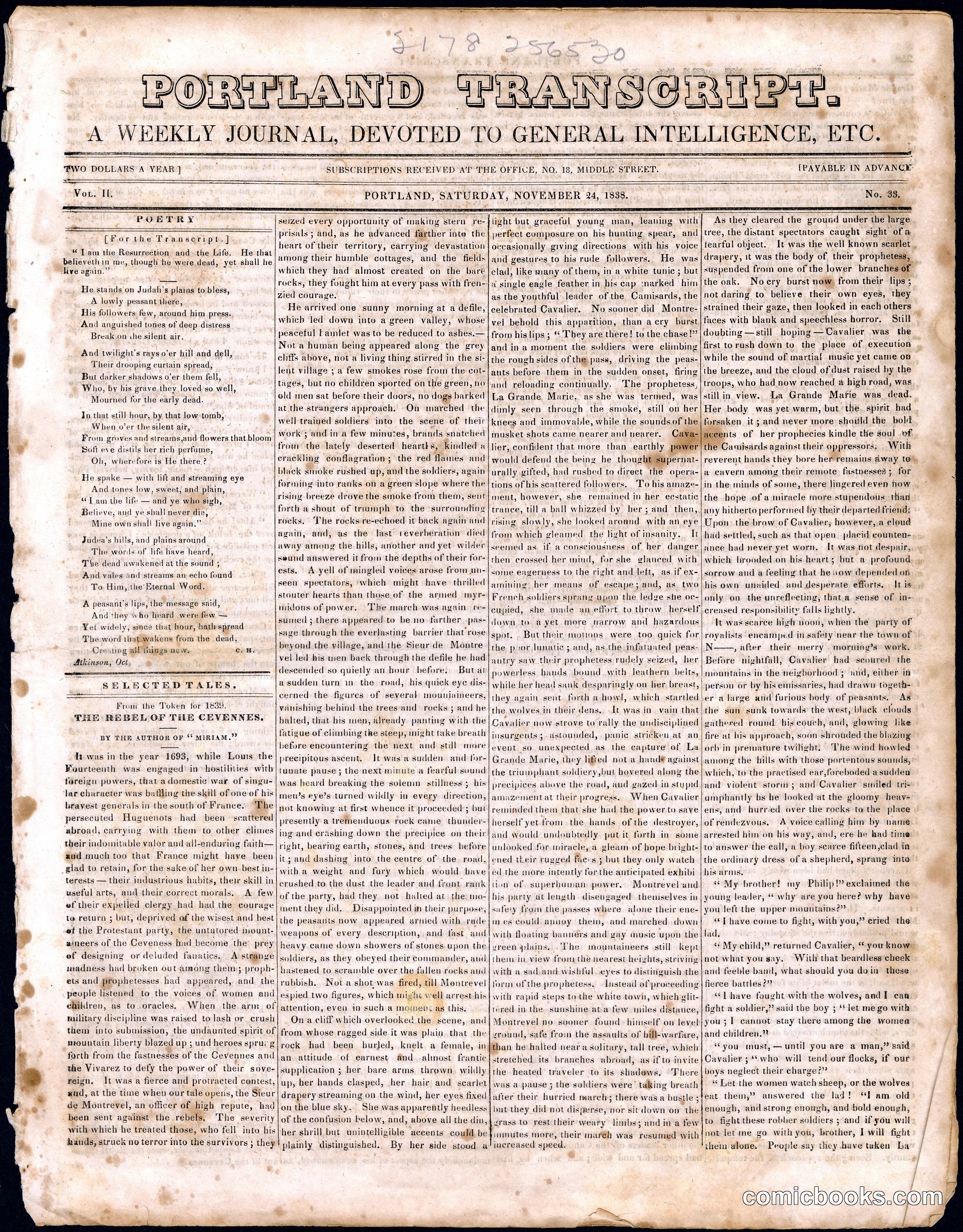 The Portland Transcript, Vol. II, No. 33