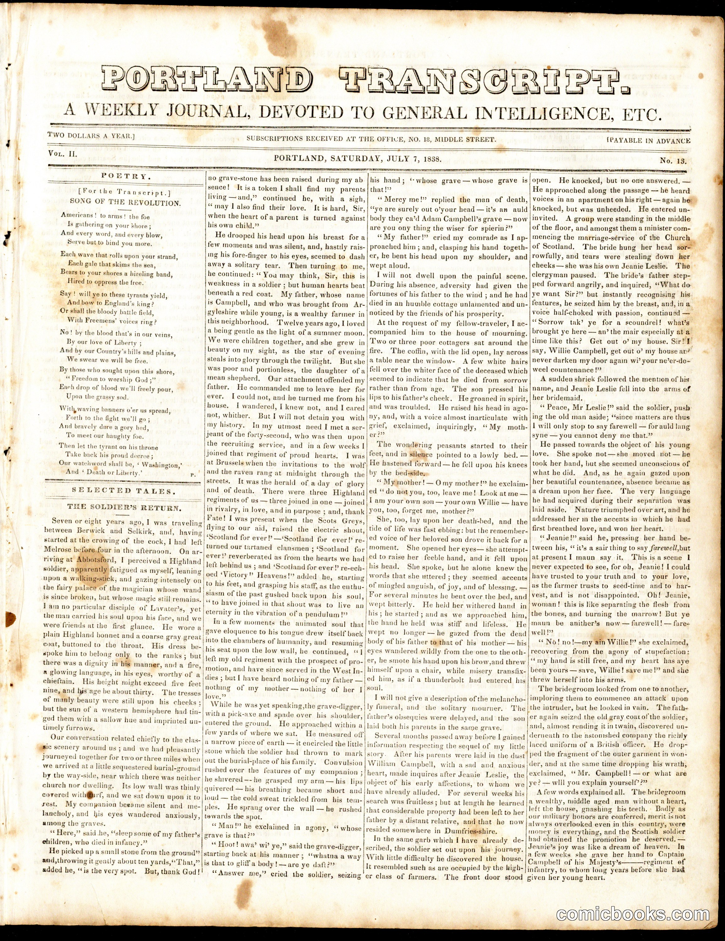 The Portland Transcript, Vol. II, No. 13