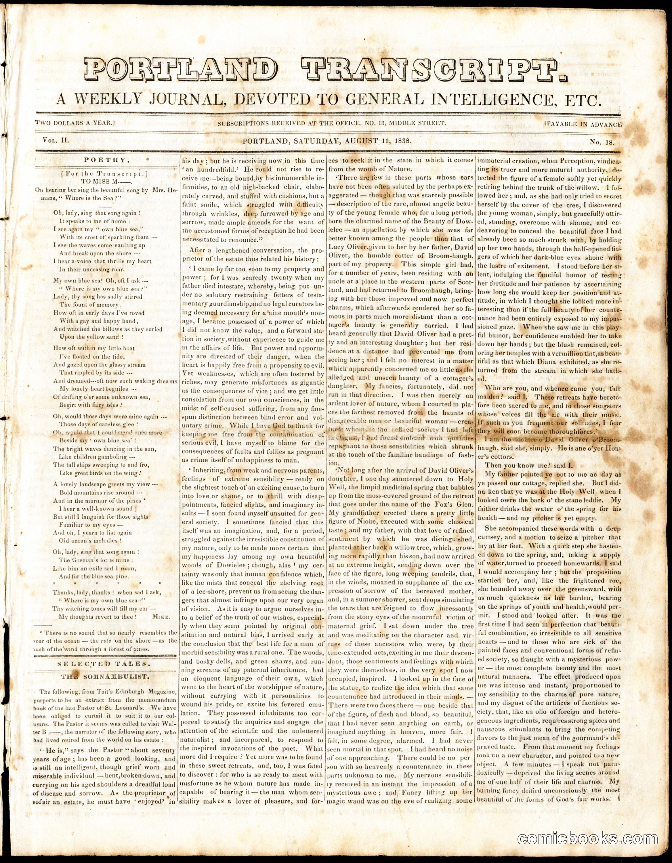 The Portland Transcript, Vol. II, No. 18