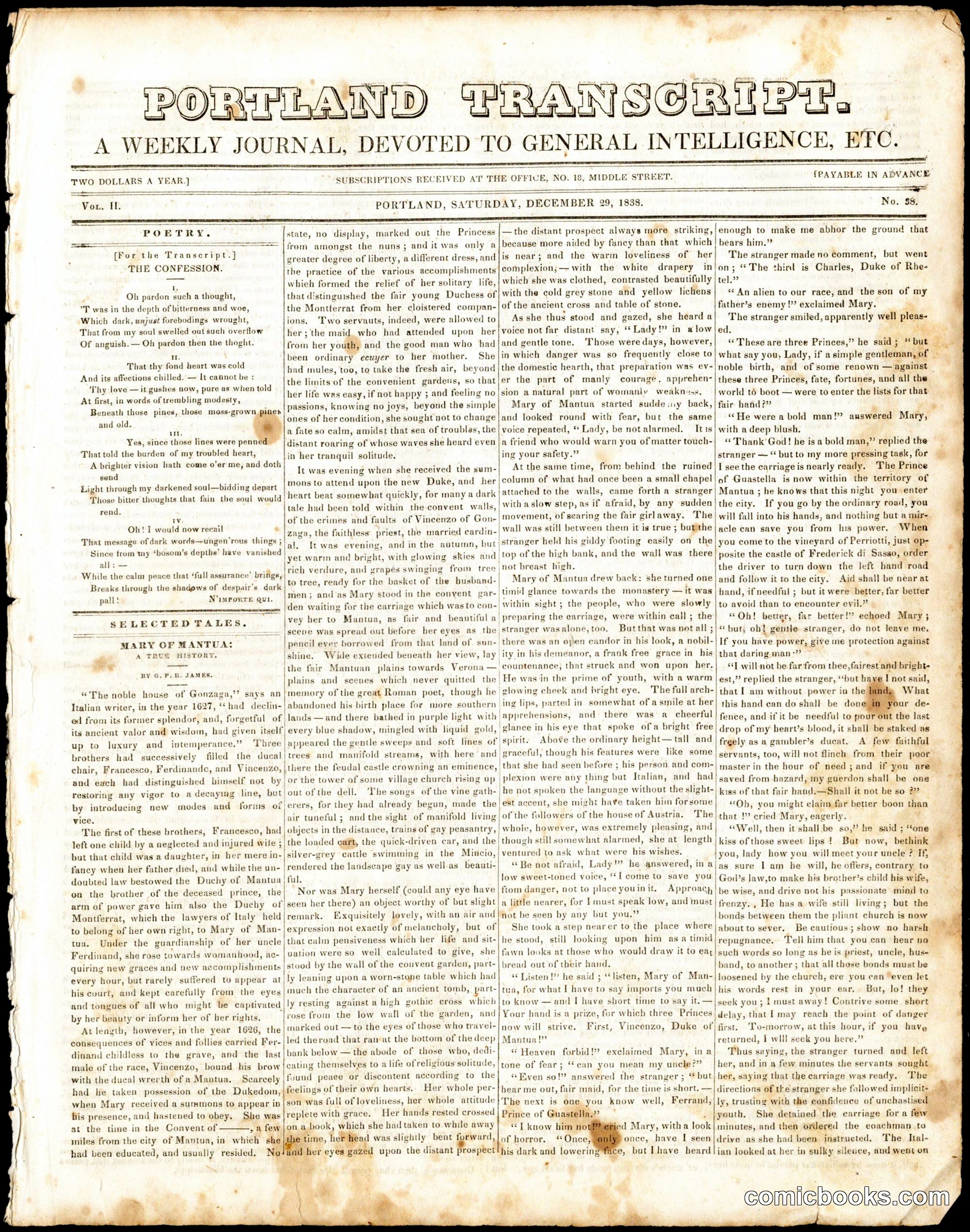 The Portland Transcript, Vol. II, No. 38