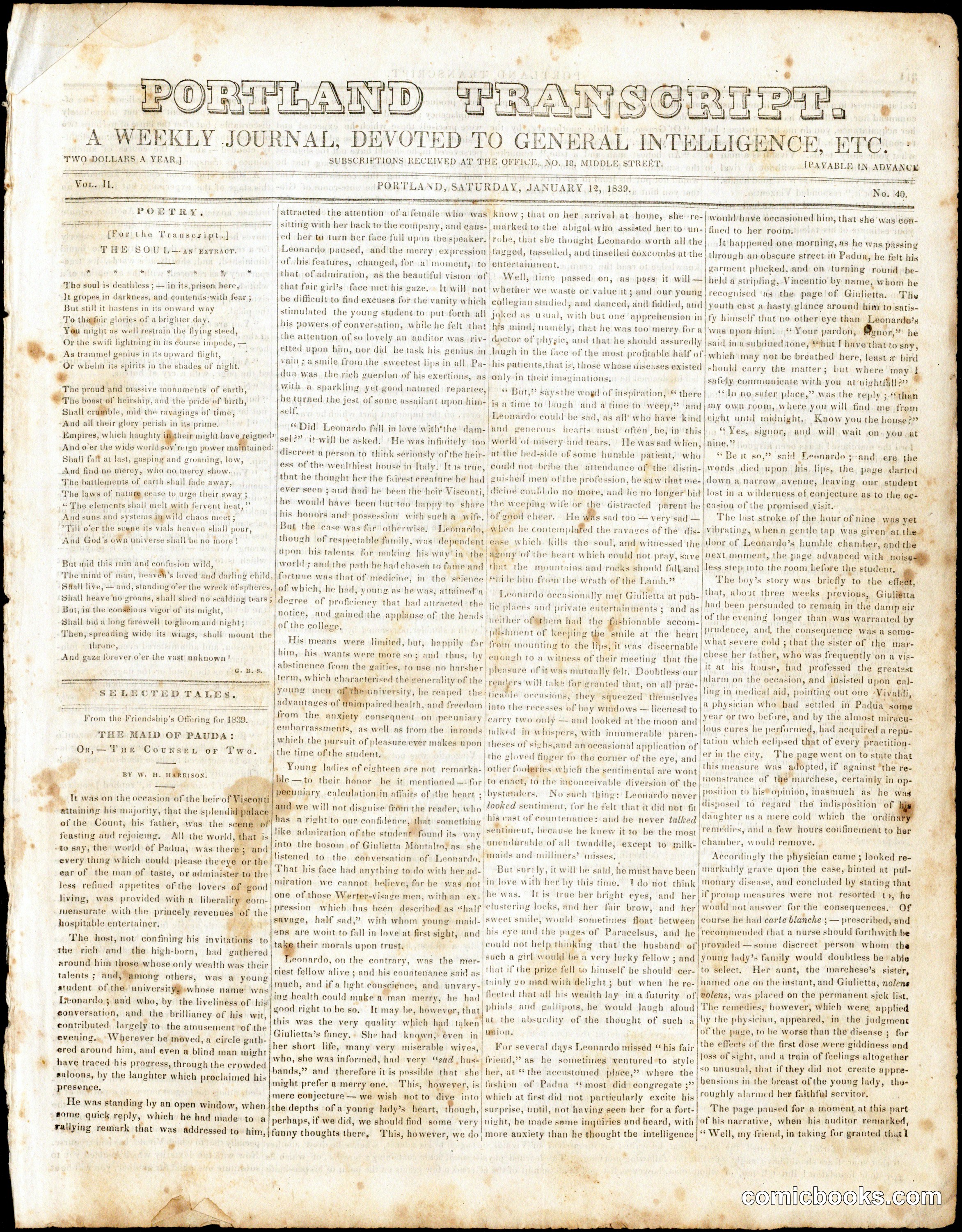 The Portland Transcript, Vol. II, No. 40