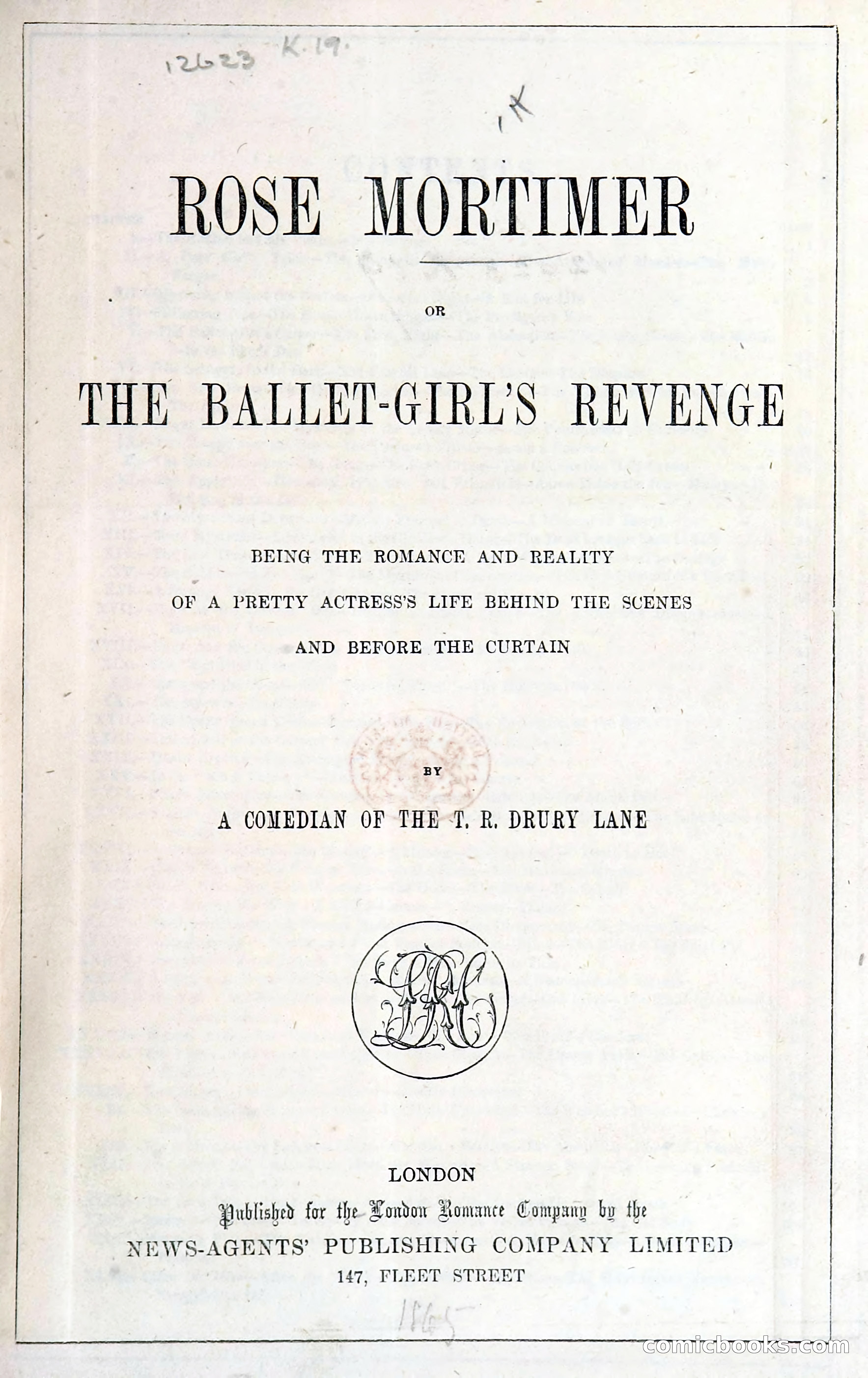 Rose Mortimer; Or, The Ballet-Girl's Revenge — page 5: Penny Dreadfuls, 1865