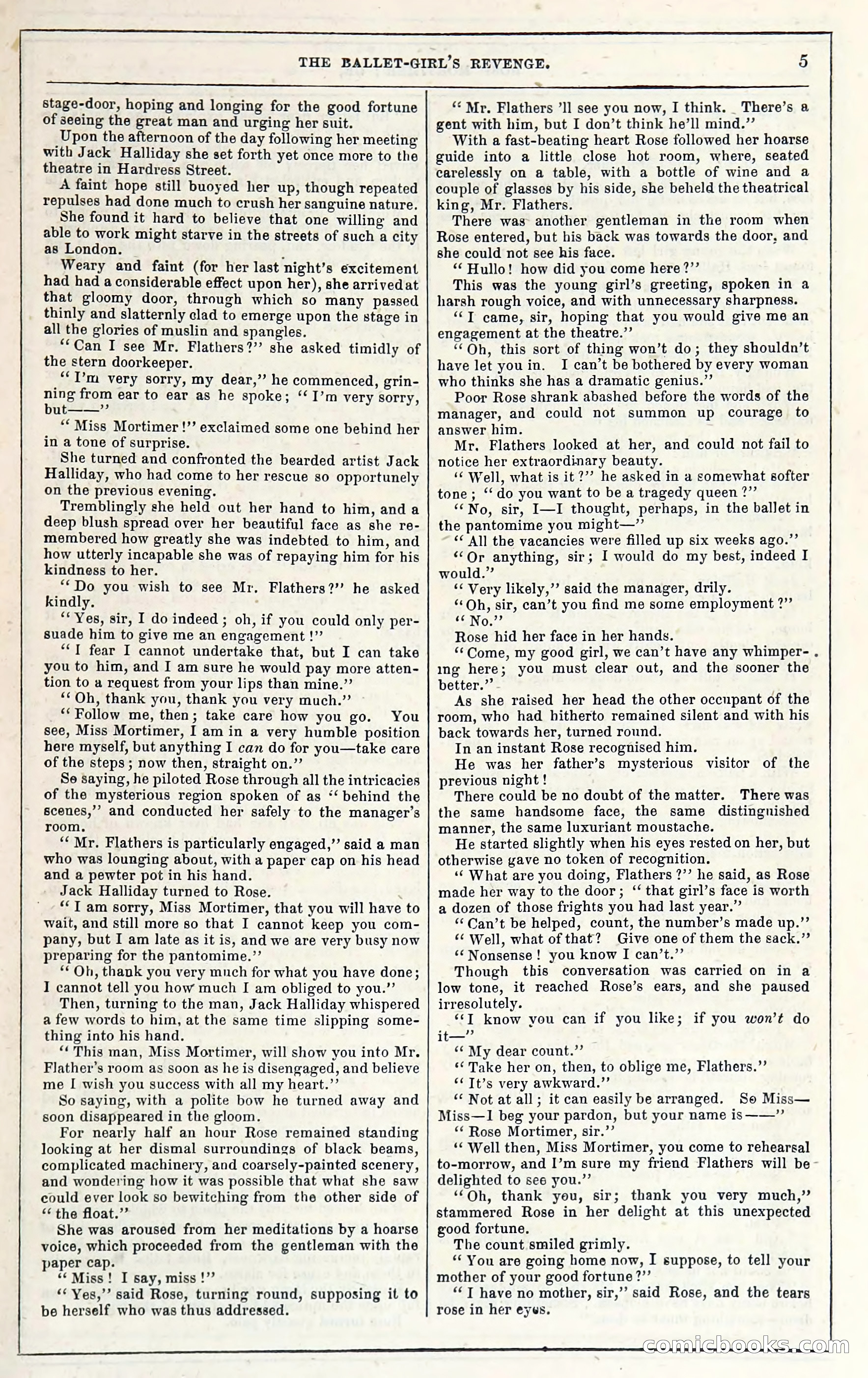 Rose Mortimer; Or, The Ballet-Girl's Revenge — page 13: Penny Dreadfuls, 1865