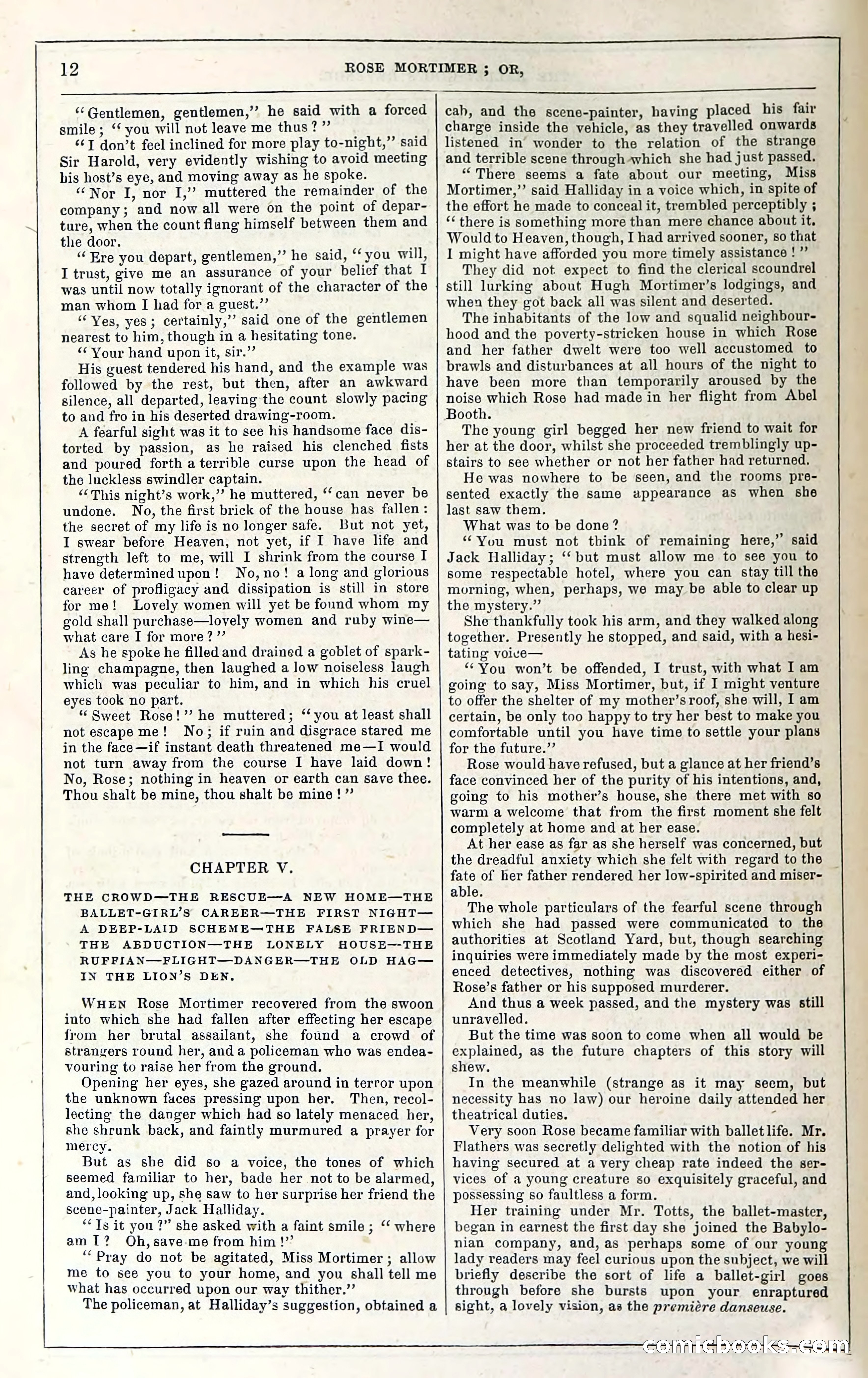 Rose Mortimer; Or, The Ballet-Girl's Revenge — page 20: Penny Dreadfuls, 1865