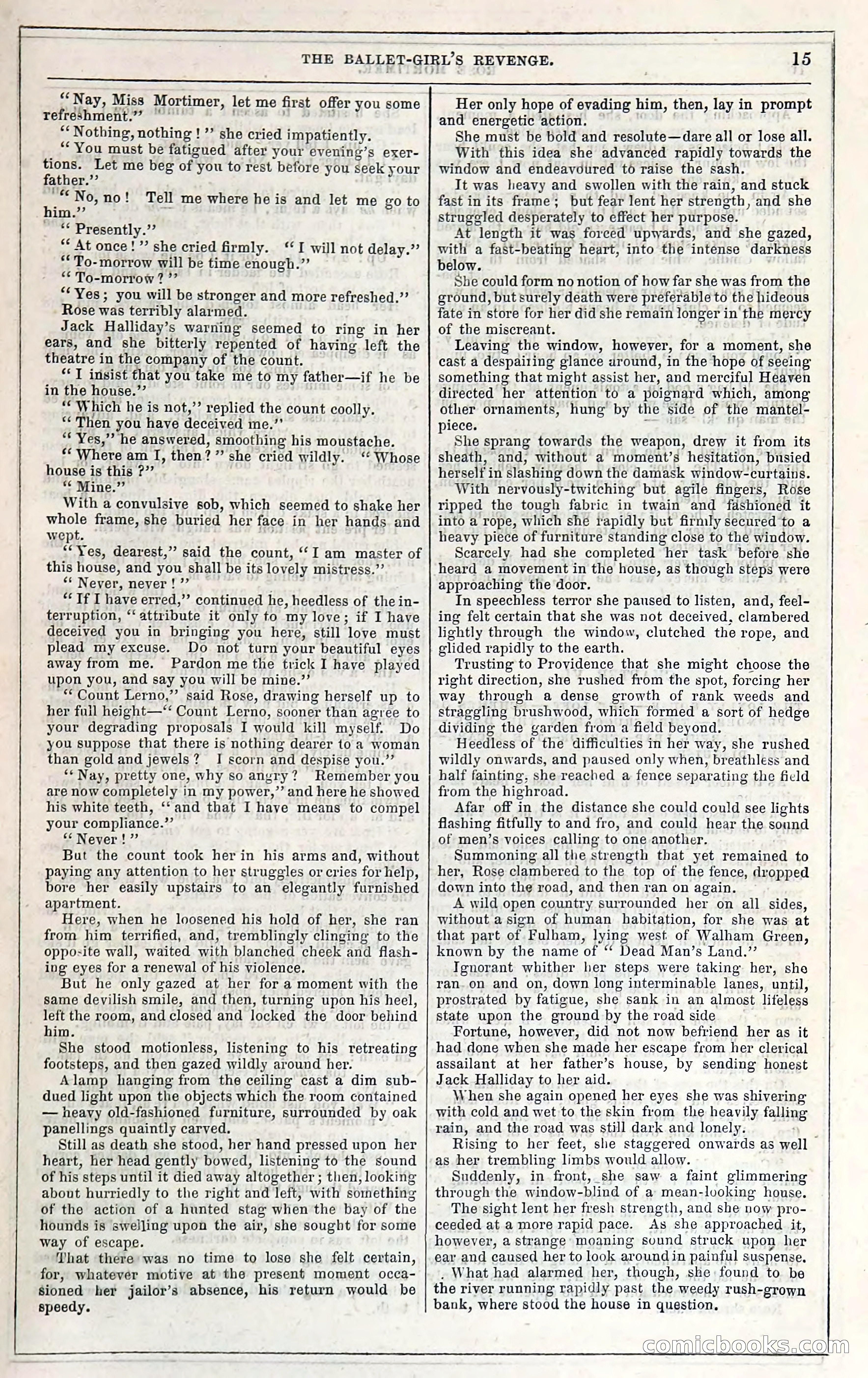 Rose Mortimer; Or, The Ballet-Girl's Revenge — page 23: Penny Dreadfuls, 1865