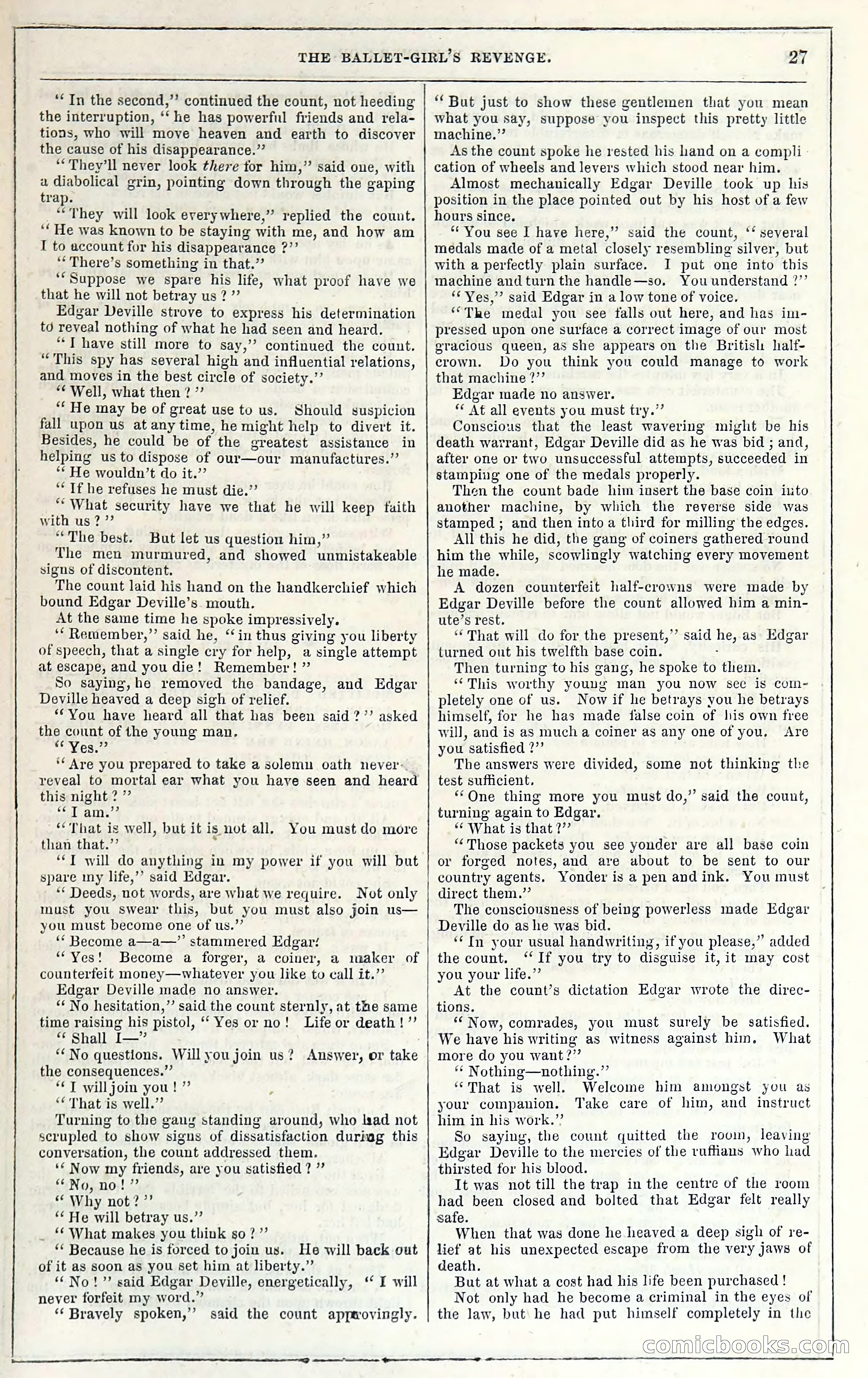 Rose Mortimer; Or, The Ballet-Girl's Revenge — page 33: Penny Dreadfuls, 1865