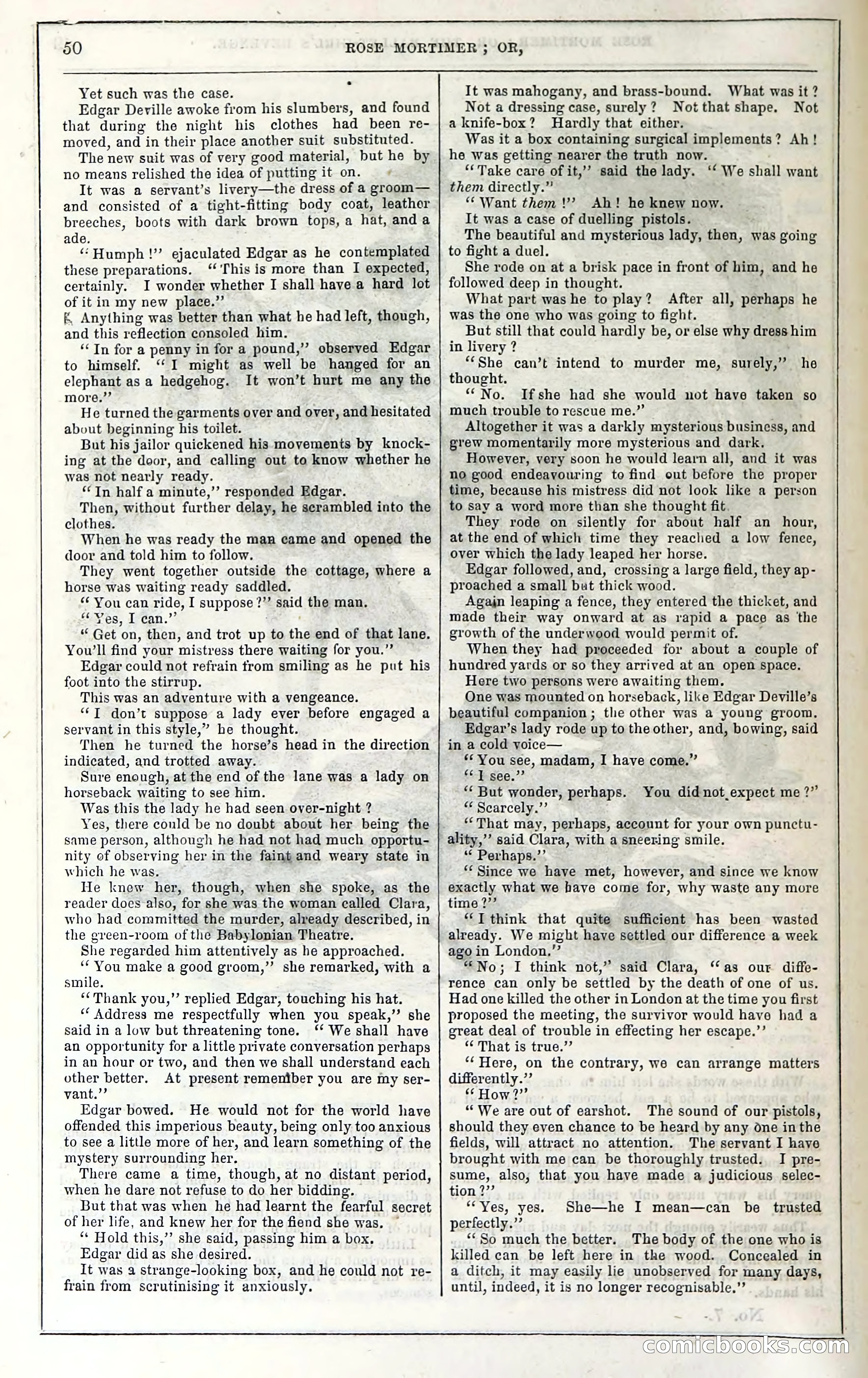Rose Mortimer; Or, The Ballet-Girl's Revenge — page 56: Penny Dreadfuls, 1865