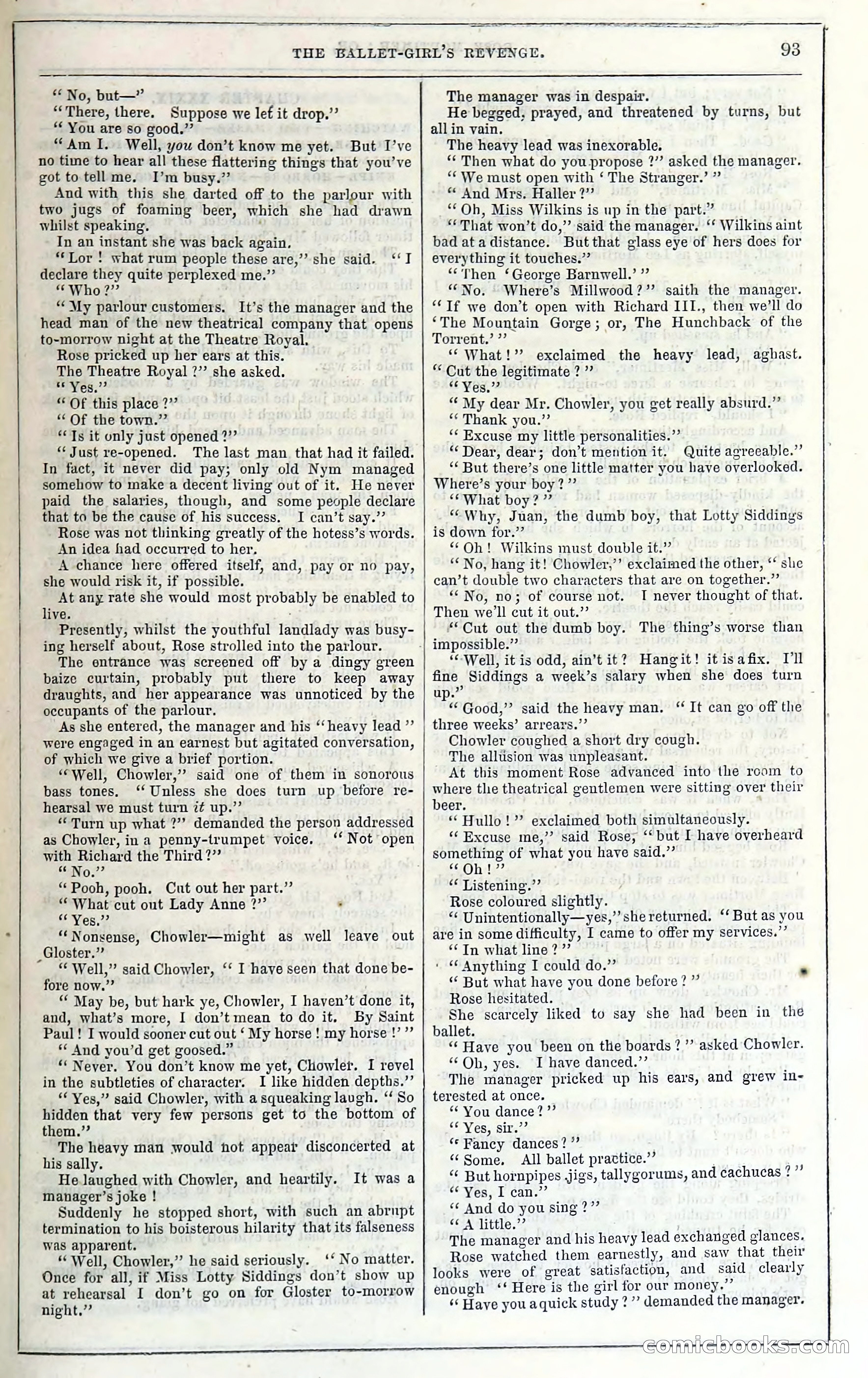 Rose Mortimer; Or, The Ballet-Girl's Revenge — page 99: Penny Dreadfuls, 1865