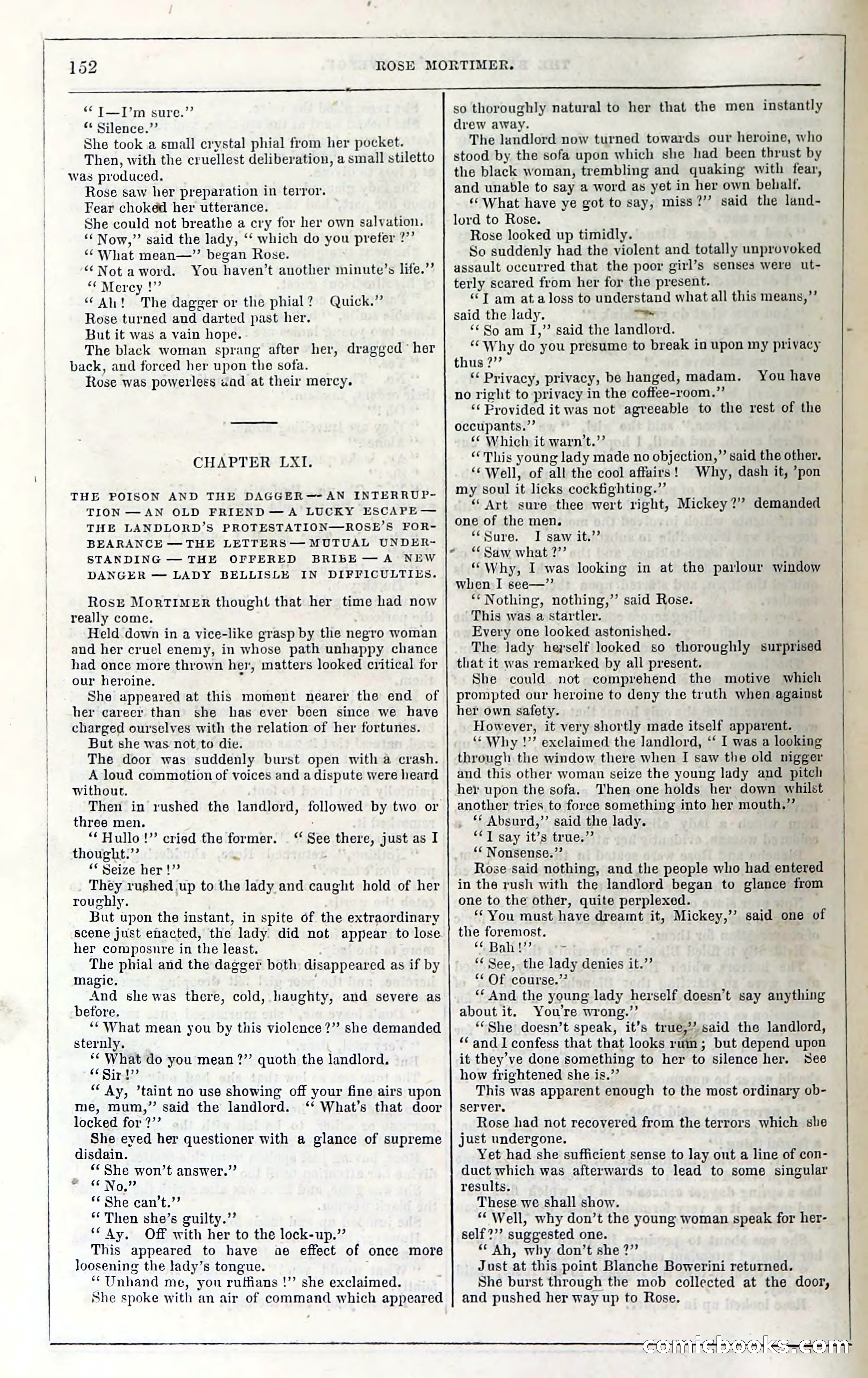 Rose Mortimer; Or, The Ballet-Girl's Revenge — page 158: Penny Dreadfuls, 1865