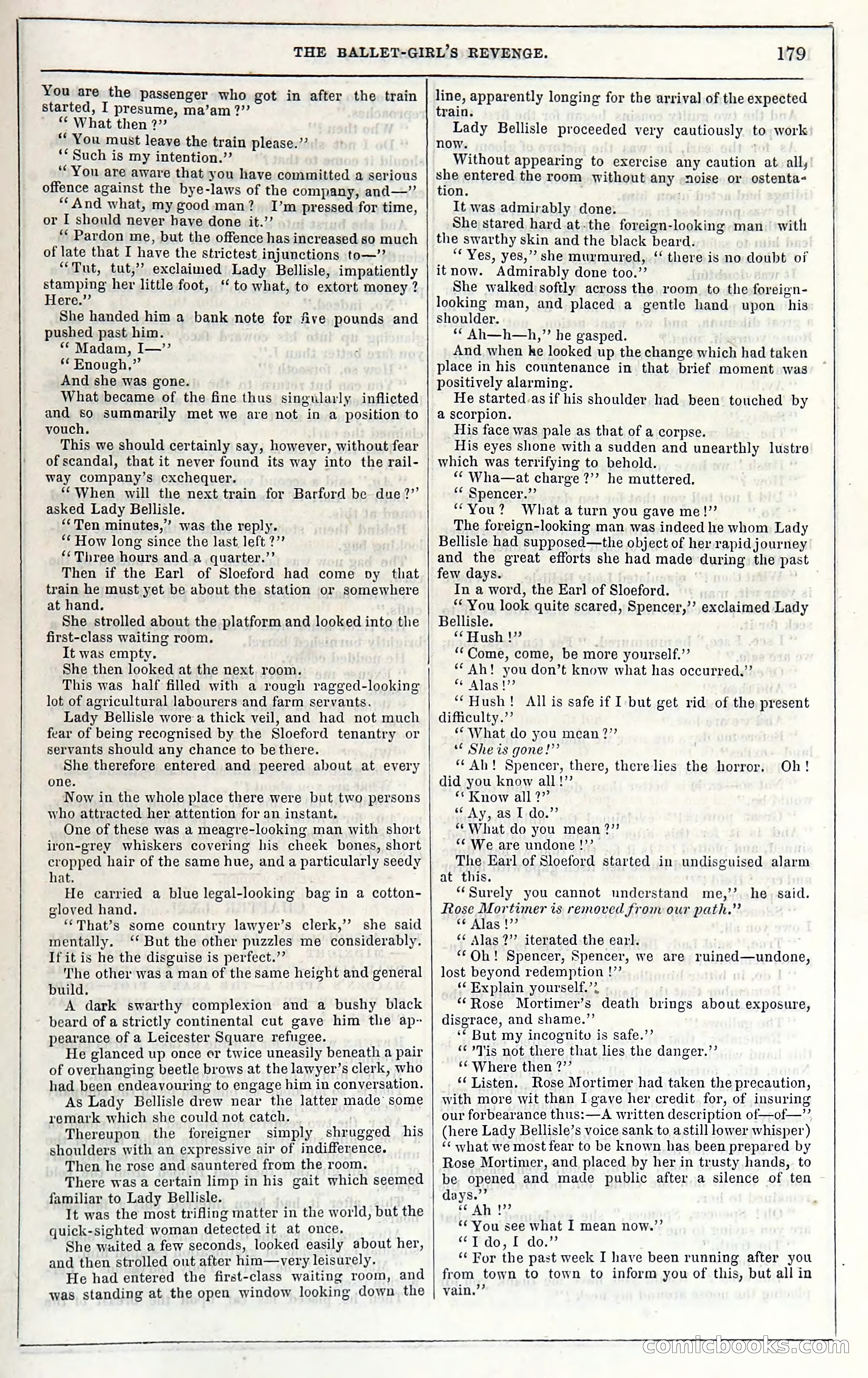 Rose Mortimer; Or, The Ballet-Girl's Revenge — page 185: Penny Dreadfuls, 1865