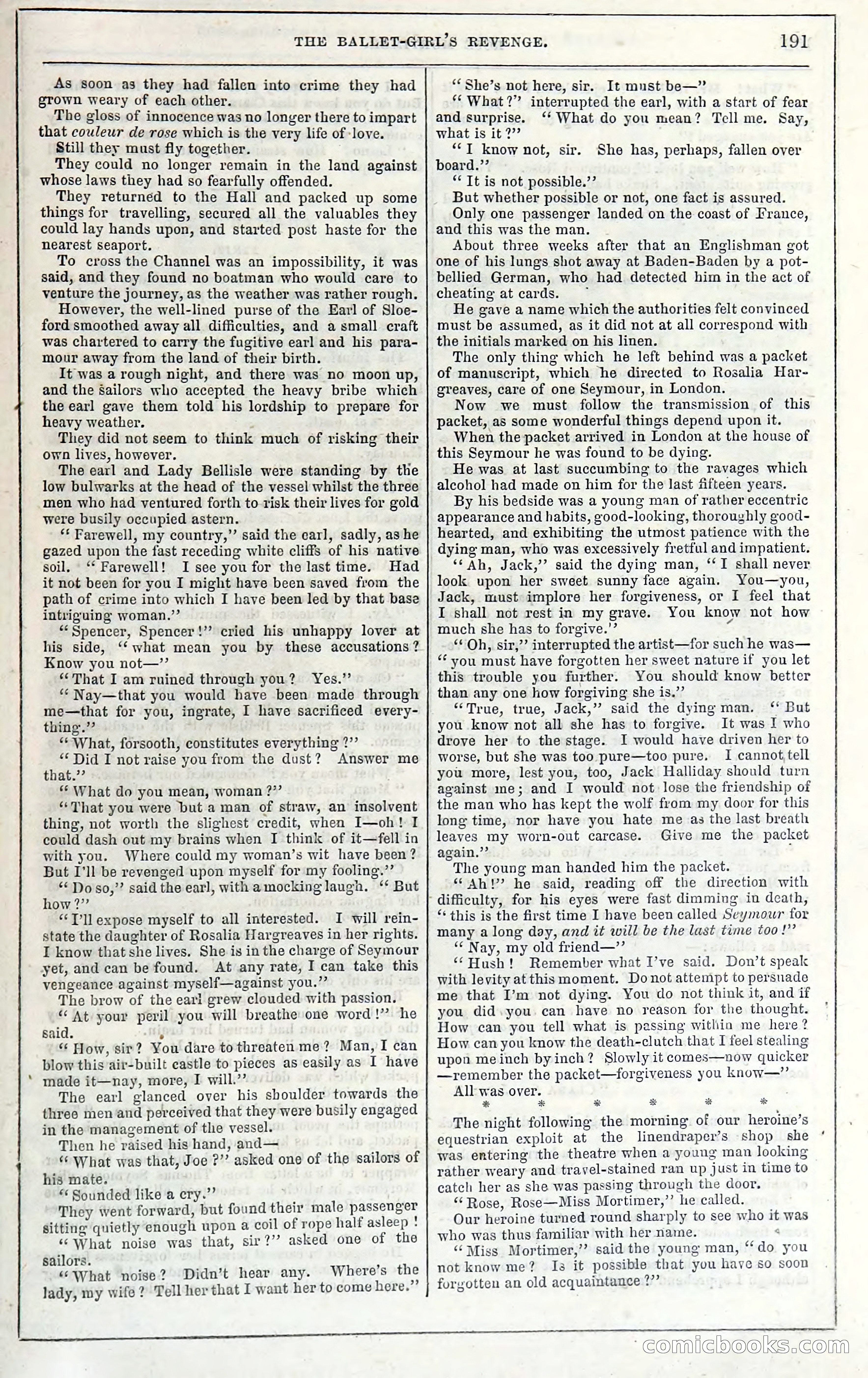 Rose Mortimer; Or, The Ballet-Girl's Revenge — page 197: Penny Dreadfuls, 1865