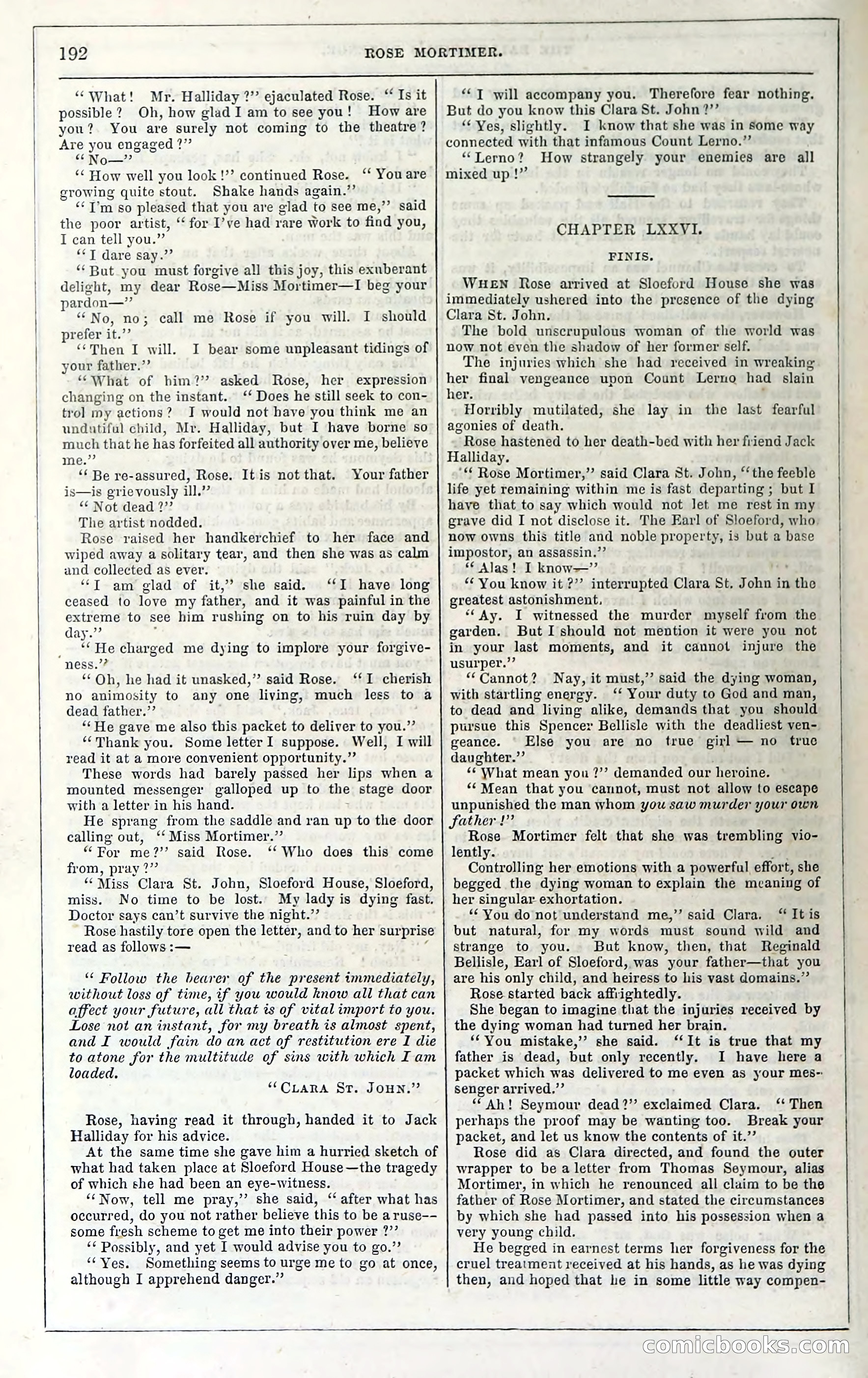 Rose Mortimer; Or, The Ballet-Girl's Revenge — page 198: Penny Dreadfuls, 1865